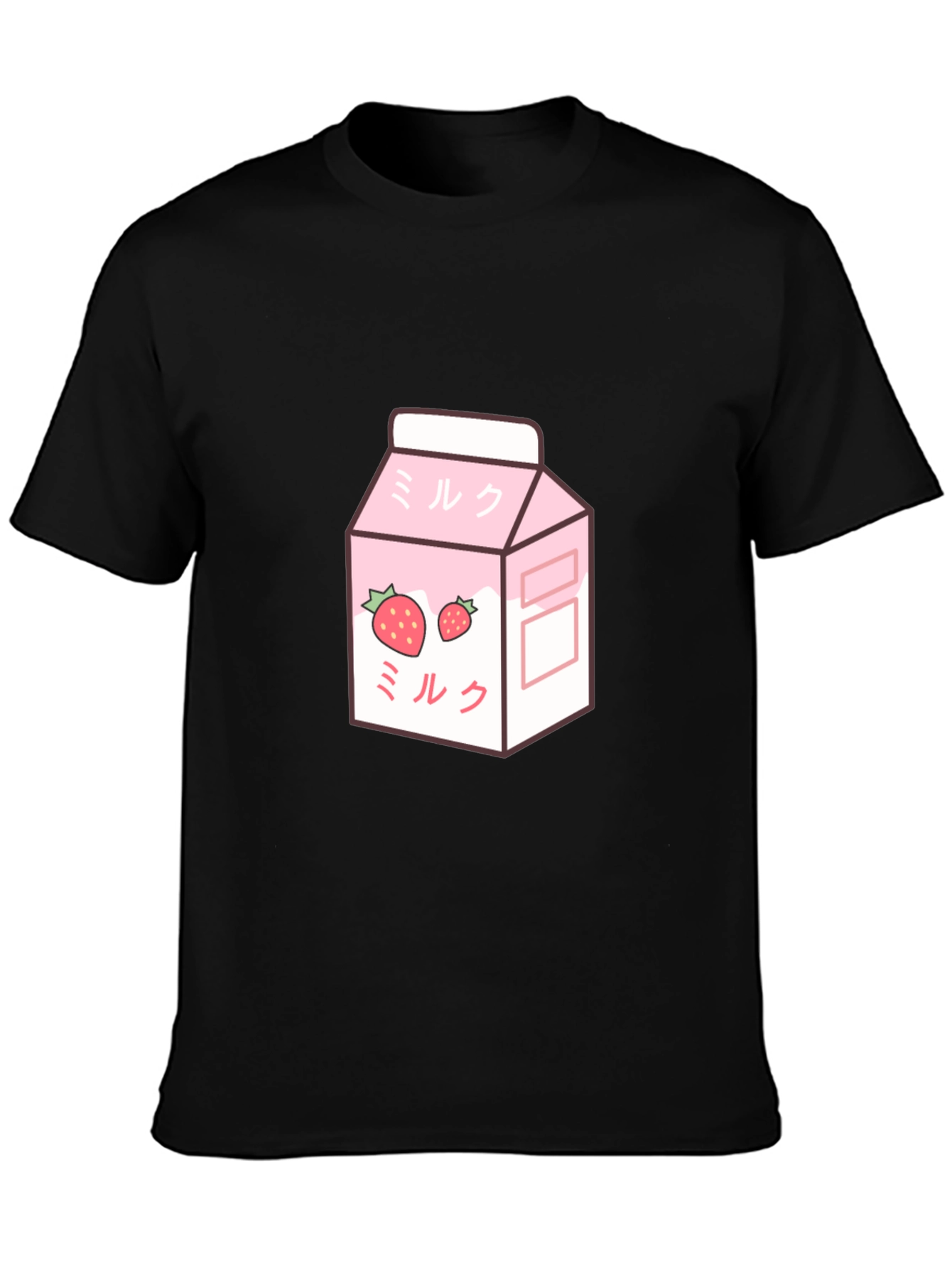 Strawberry Milk T-Shirt - Kawaii Style Black Tee