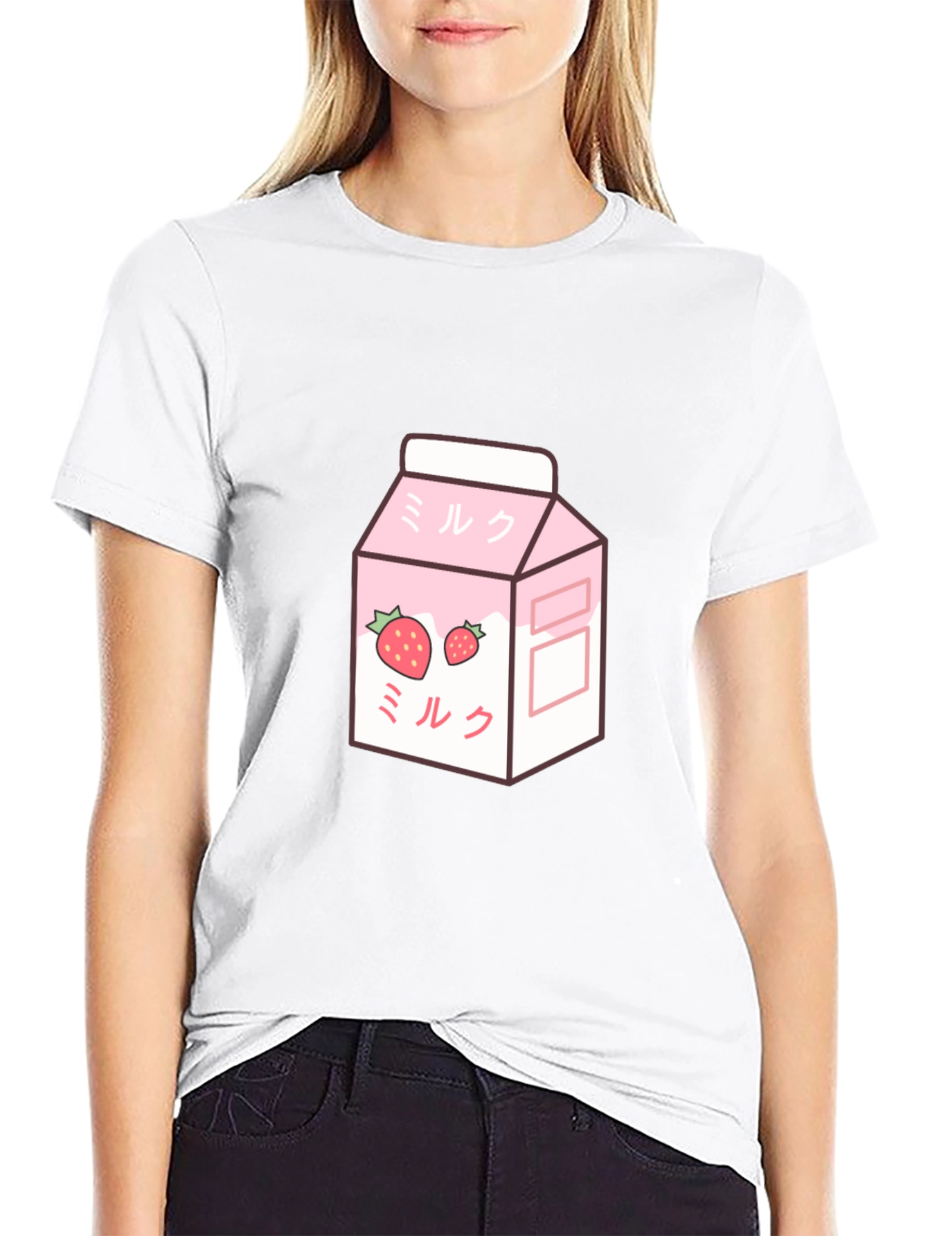 Strawberry Milk T-Shirt - Kawaii Style Black Tee