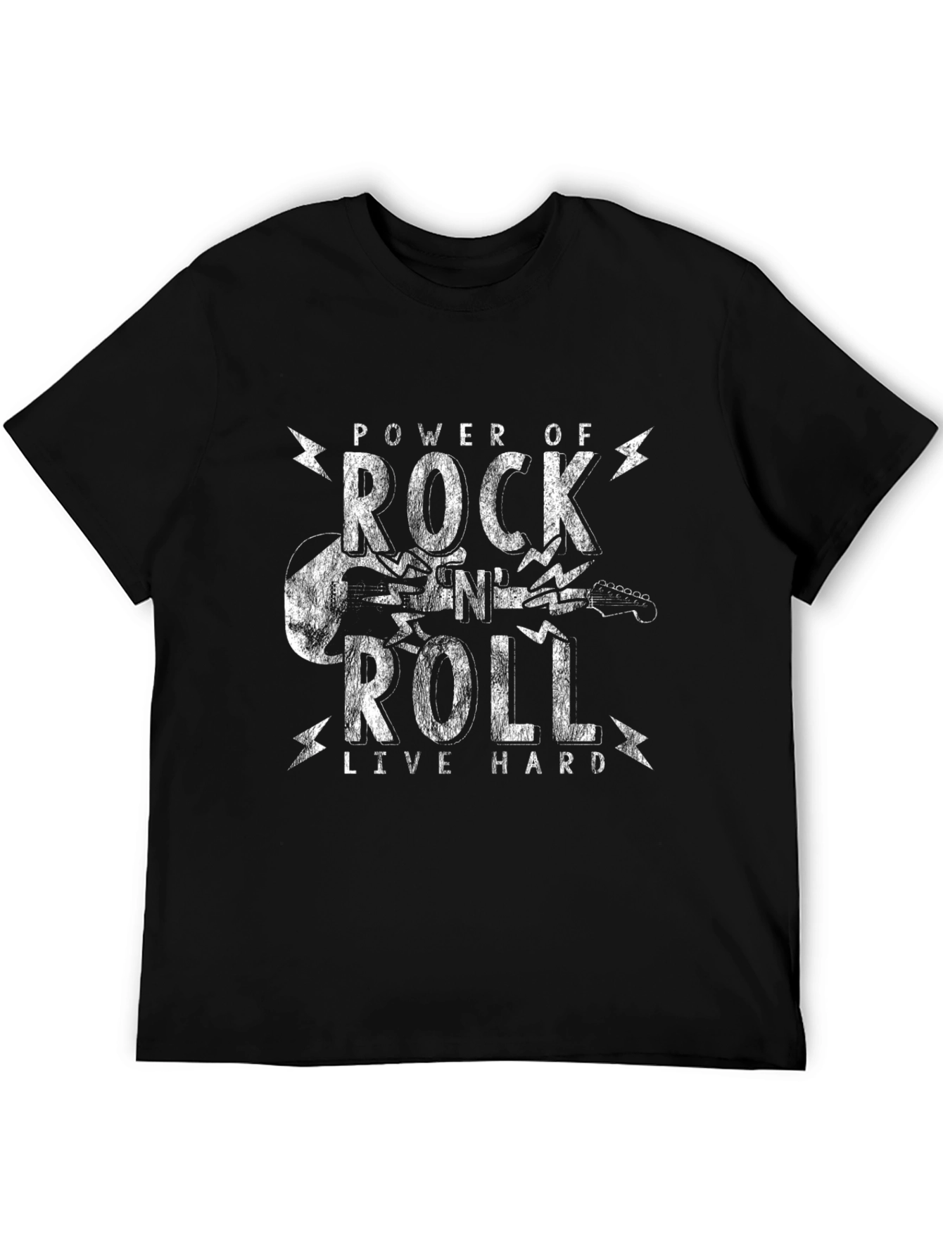 Power of Rock and Roll Black Graphic Tee