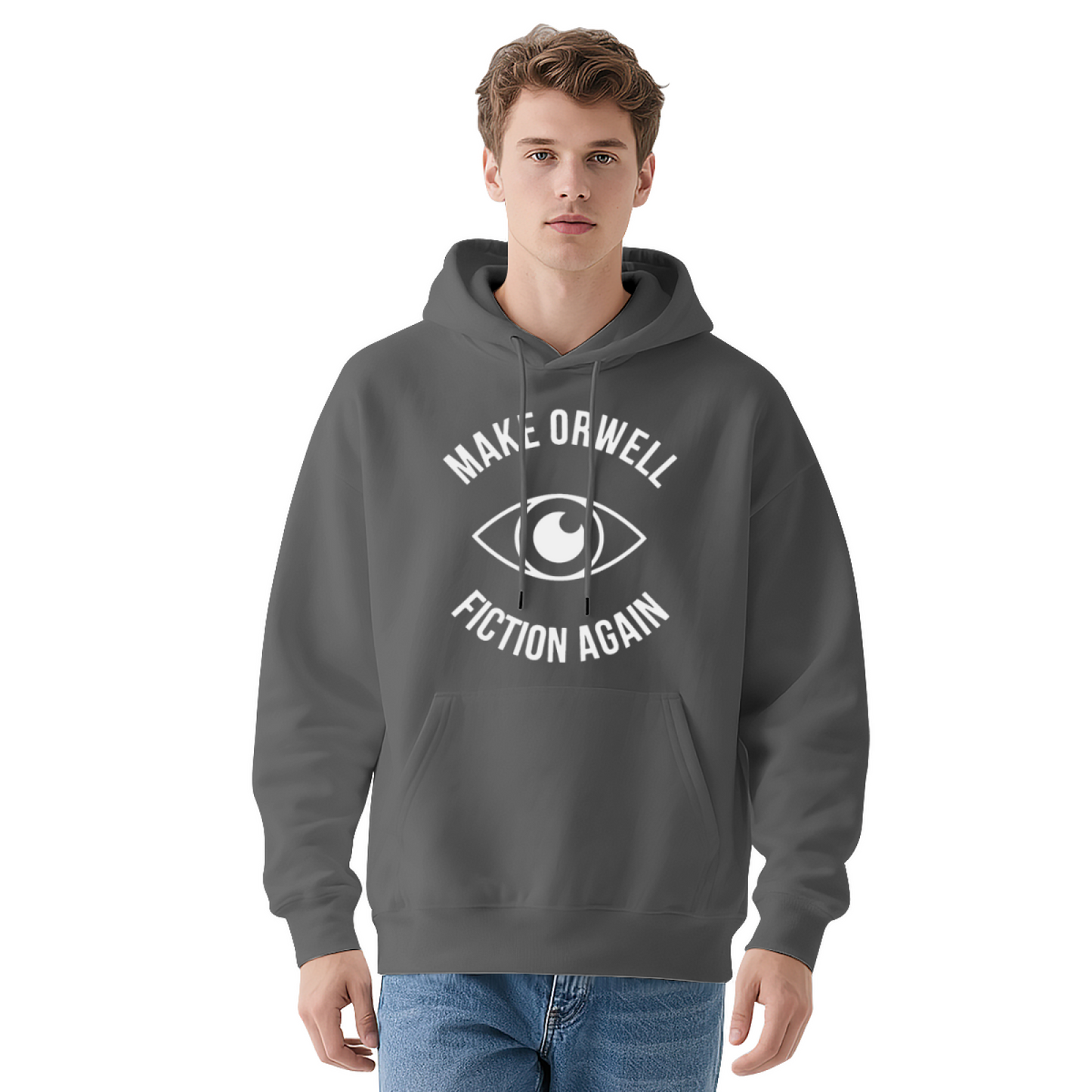 Make Orwell Fiction Again Dystopia Navy Hoodie