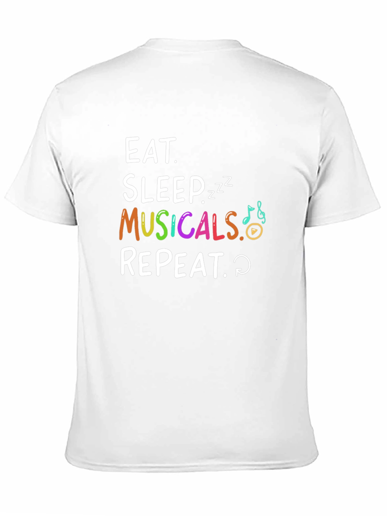 Eat Sleep Musicals Repeat Graphic Tee