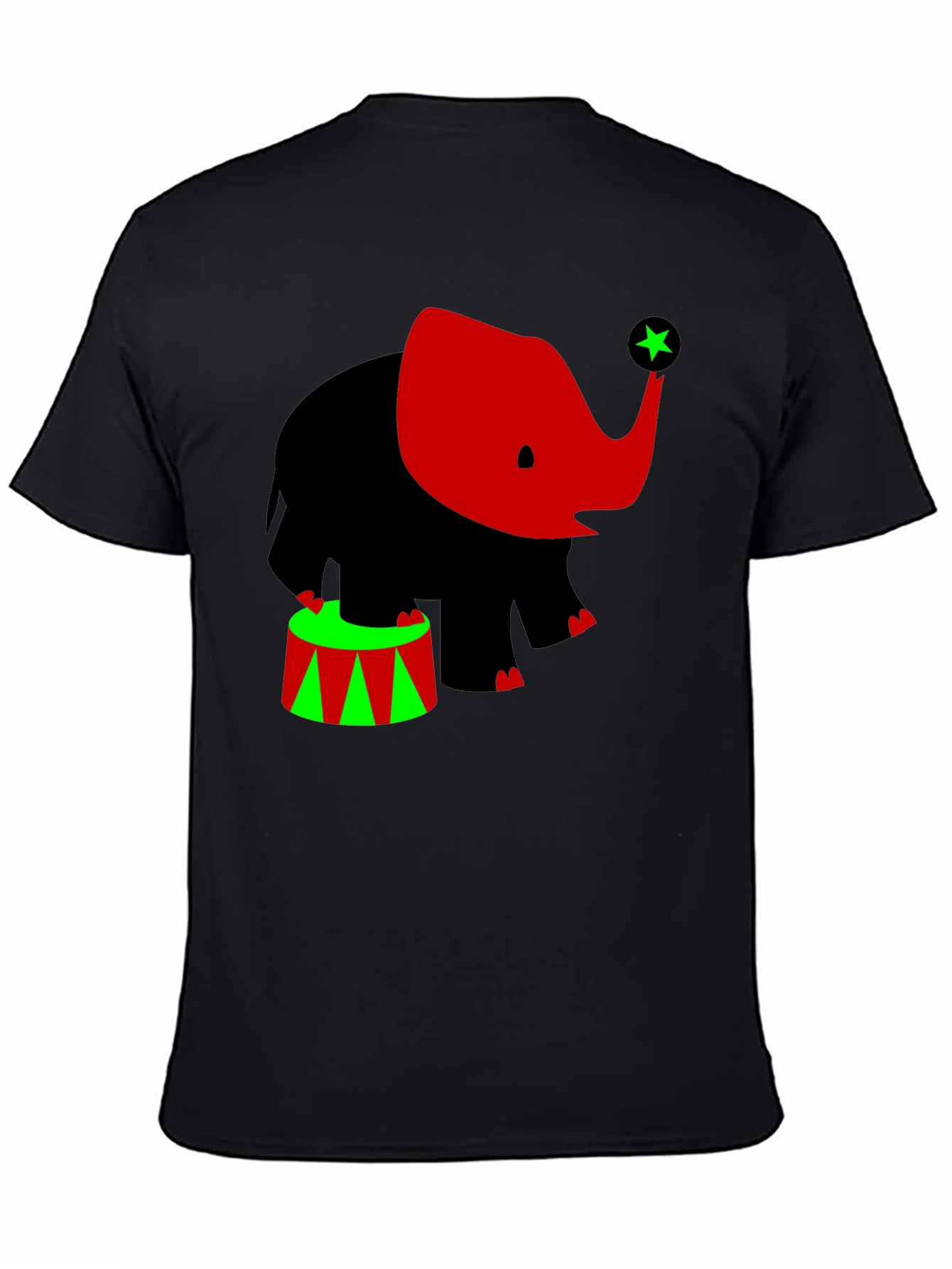 Elephant Circus T-Shirt: Black Tee with Cute Graphic