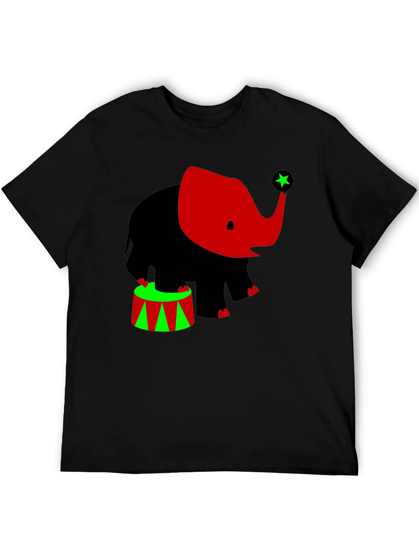 Elephant Circus T-Shirt: Black Tee with Cute Graphic