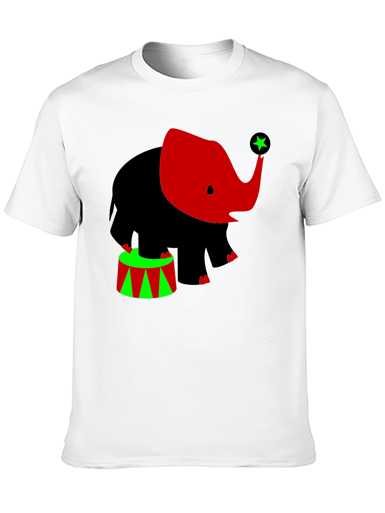 Elephant Circus T-Shirt: Black Tee with Cute Graphic
