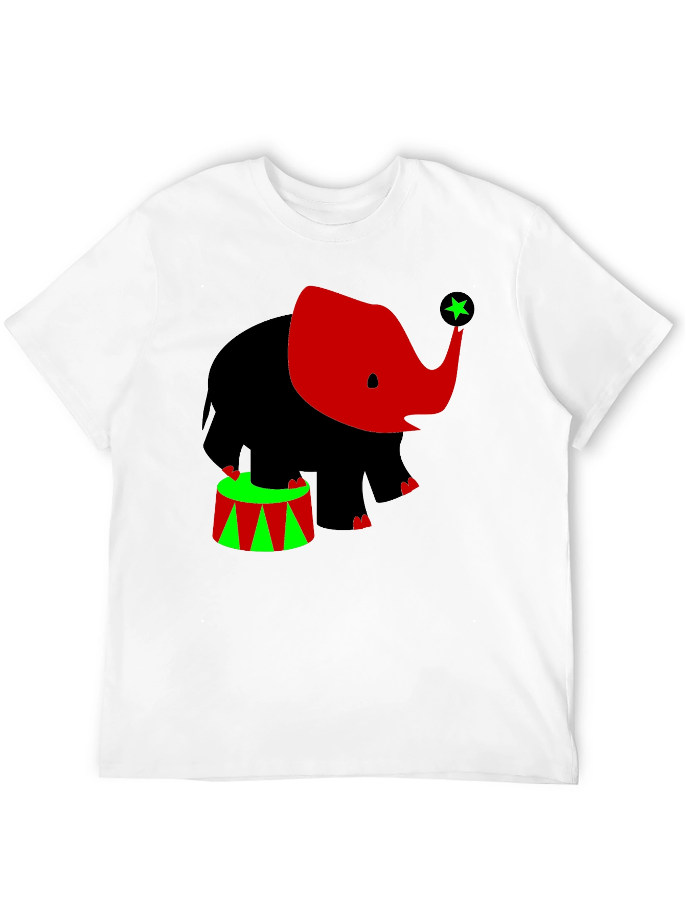 Elephant Circus T-Shirt: Black Tee with Cute Graphic
