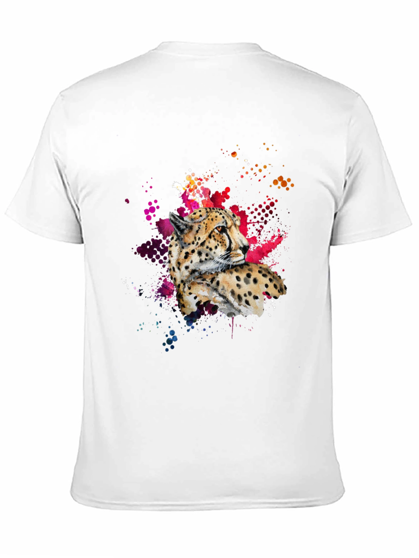Cheetah Splash Print Black T-Shirt