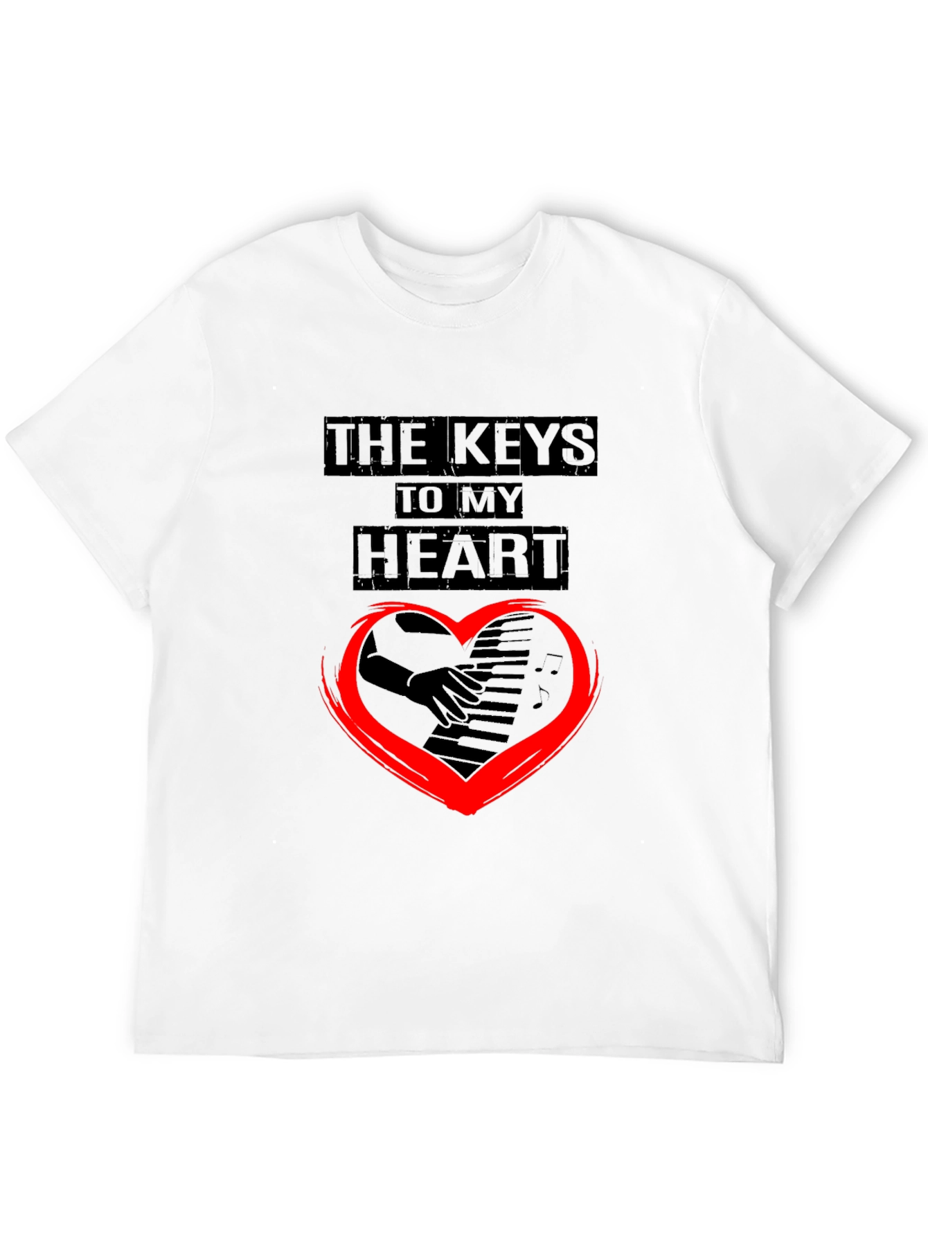 The Keys To My Heart Graphic Black T-Shirt