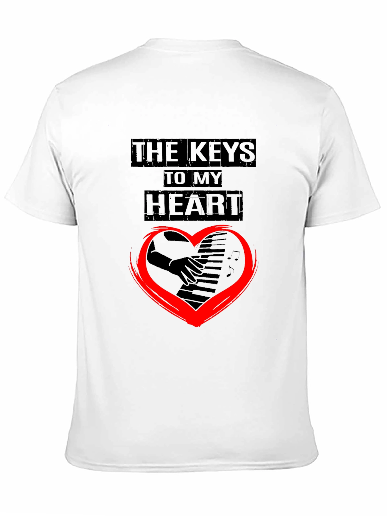 The Keys To My Heart Graphic Black T-Shirt
