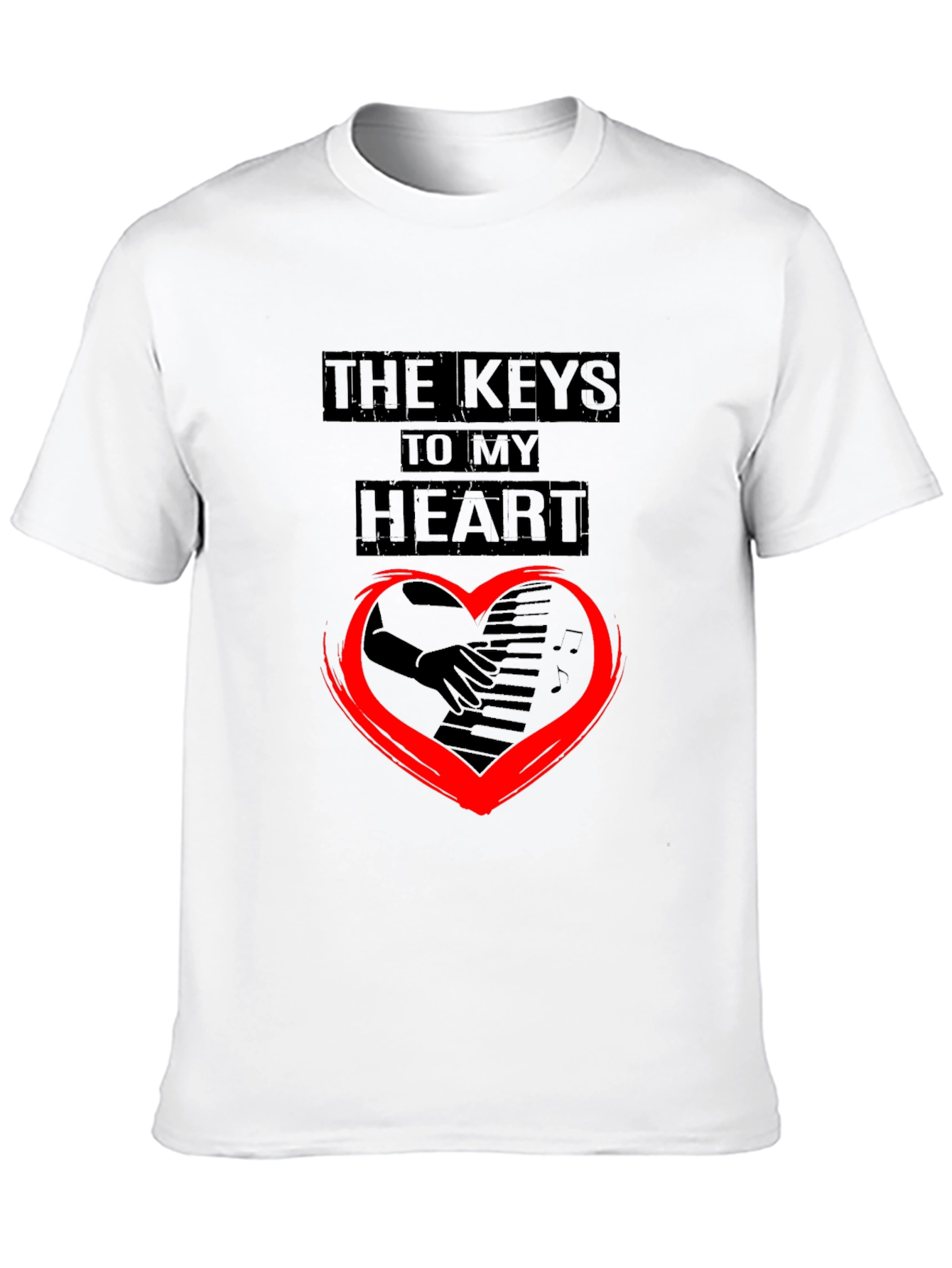 The Keys To My Heart Graphic Black T-Shirt