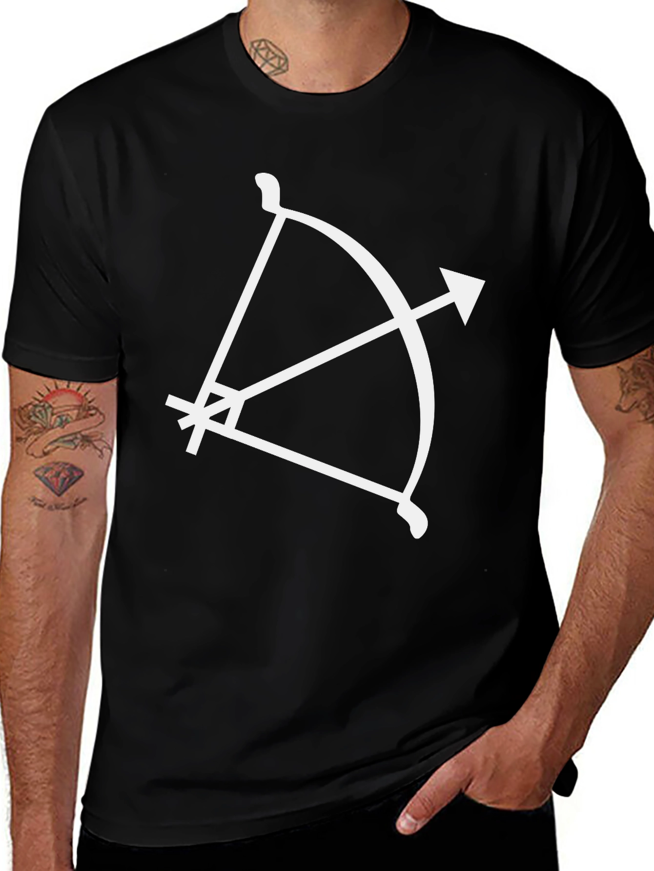 Archer T-Shirt - Black Bow and Arrow Design