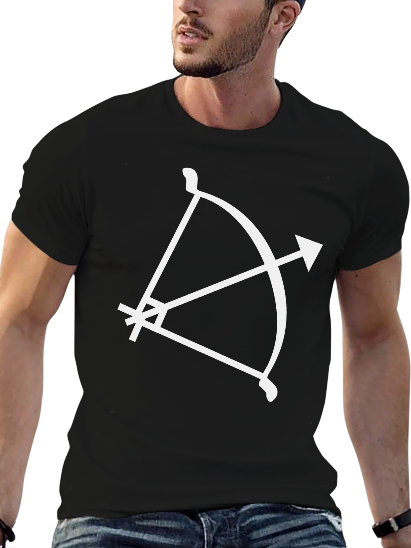 Archer T-Shirt - Black Bow and Arrow Design