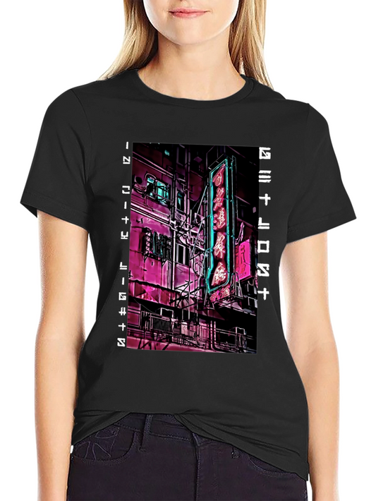 Cyberpunk Neon City T-Shirt