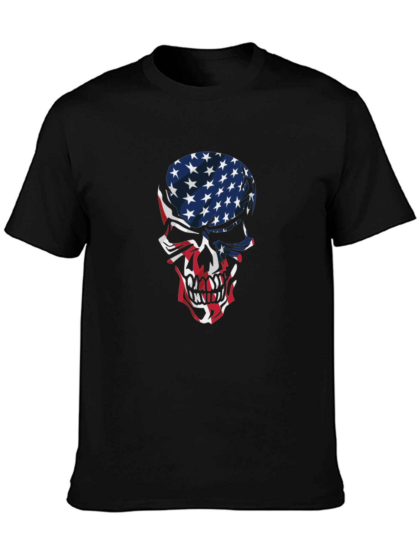 American Flag Skull Graphic T-Shirt
