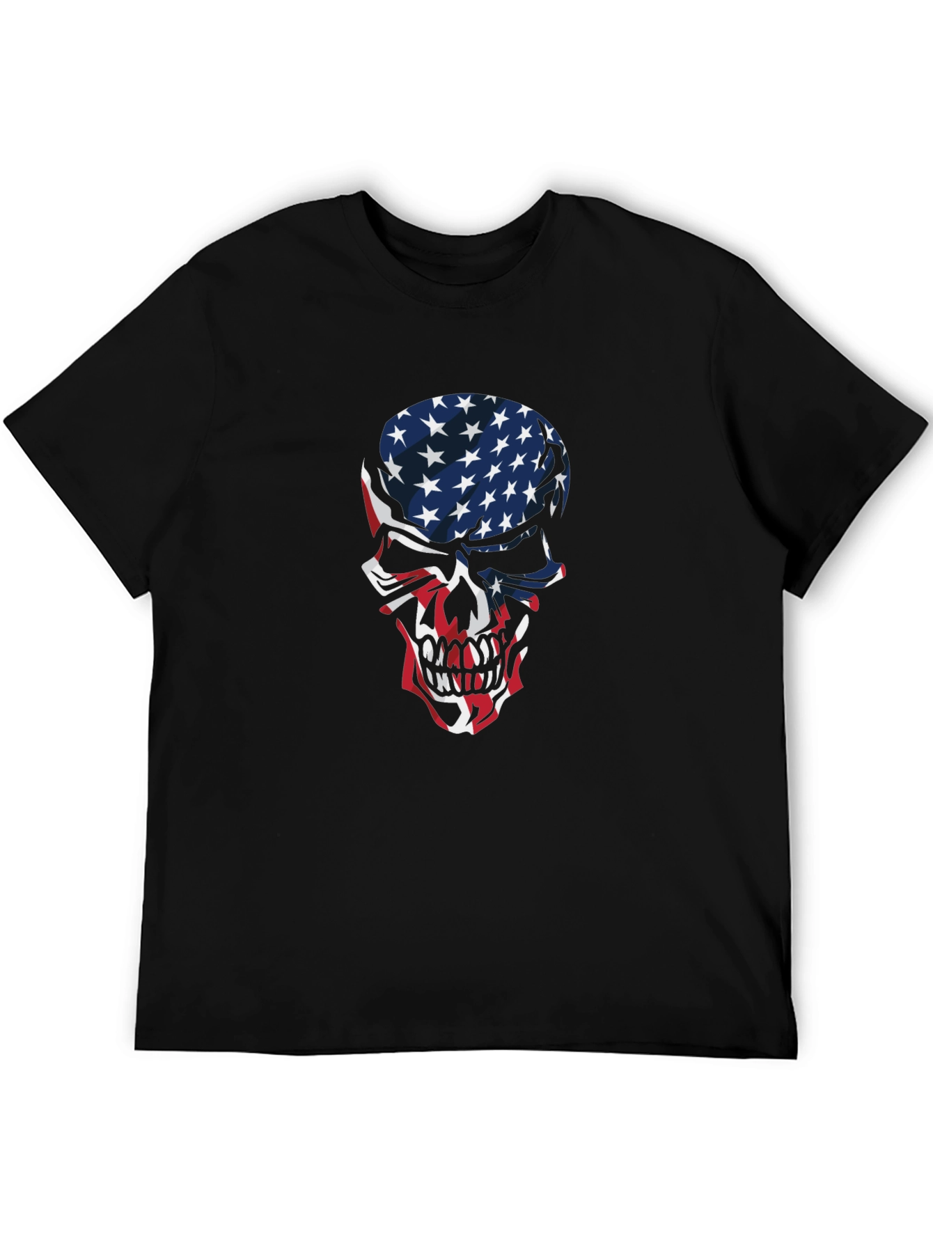 American Flag Skull Graphic T-Shirt