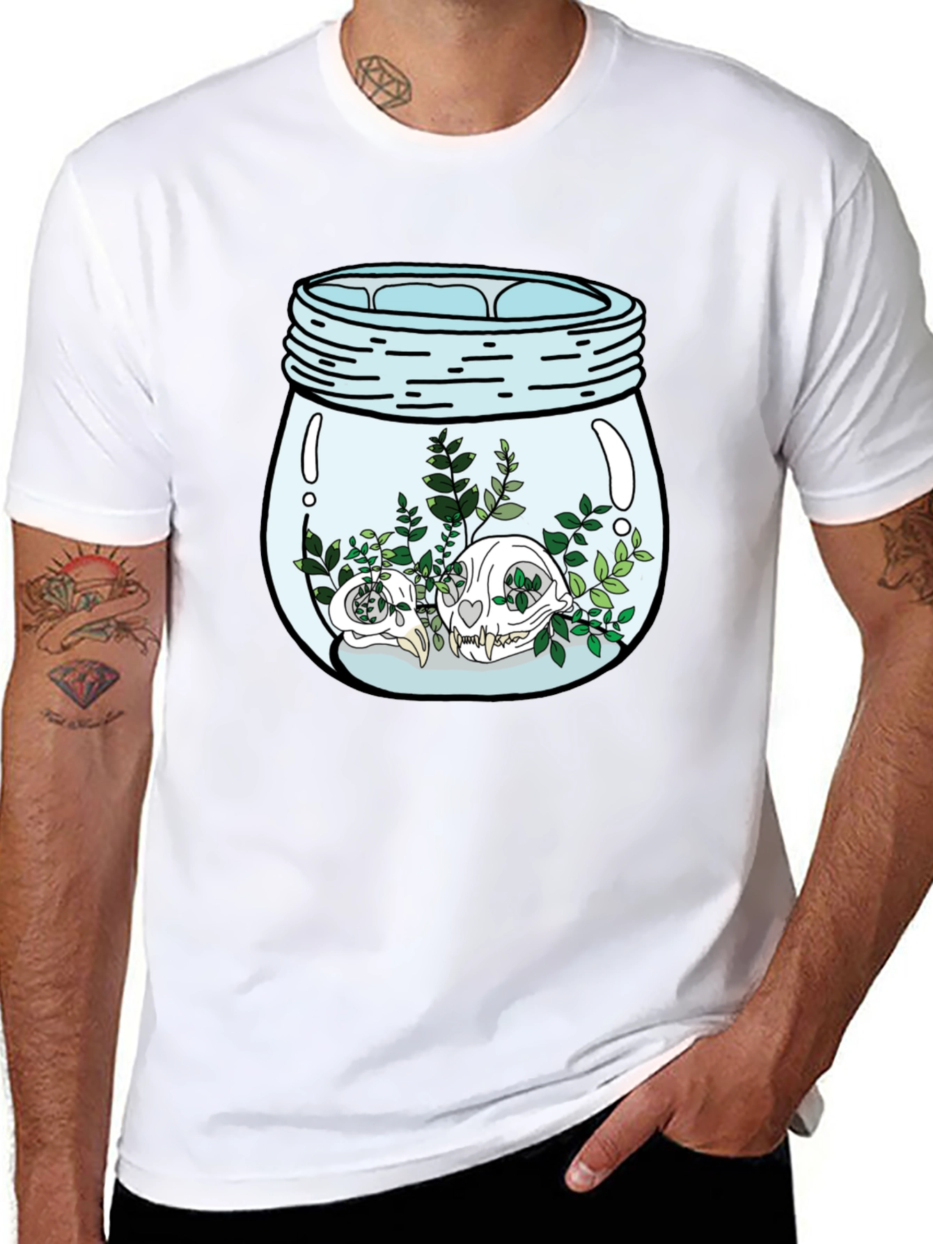 Skull Terrarium Black Graphic T-Shirt