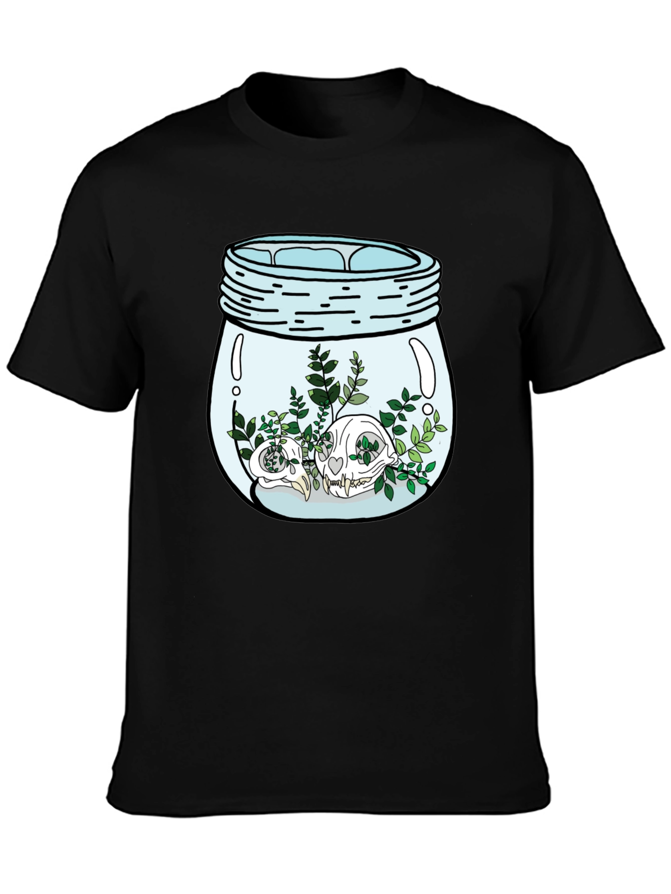 Skull Terrarium Black Graphic T-Shirt
