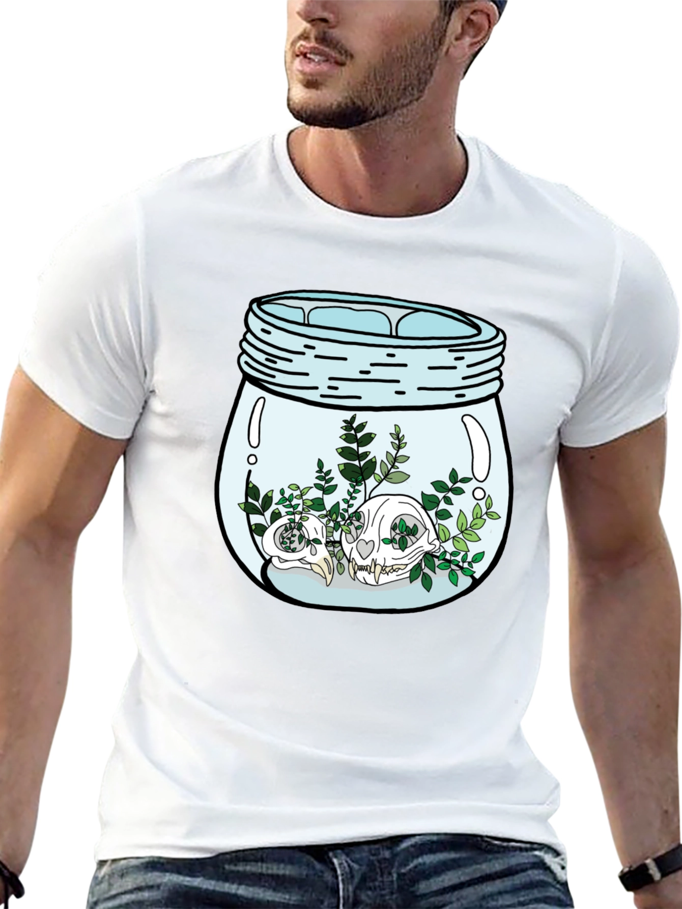 Skull Terrarium Black Graphic T-Shirt