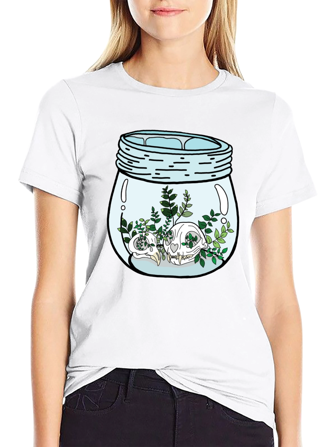Skull Terrarium Black Graphic T-Shirt