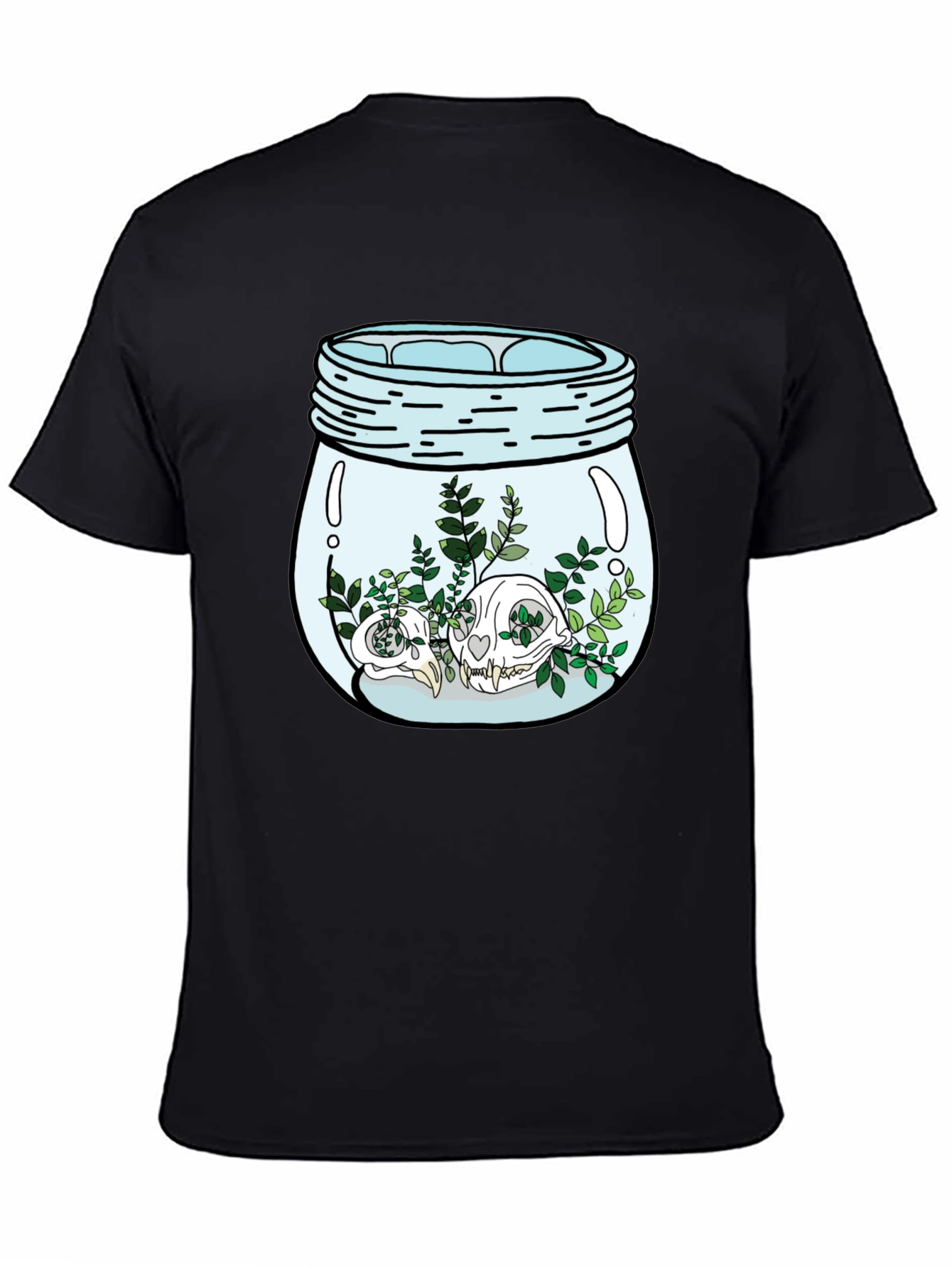 Skull Terrarium Black Graphic T-Shirt
