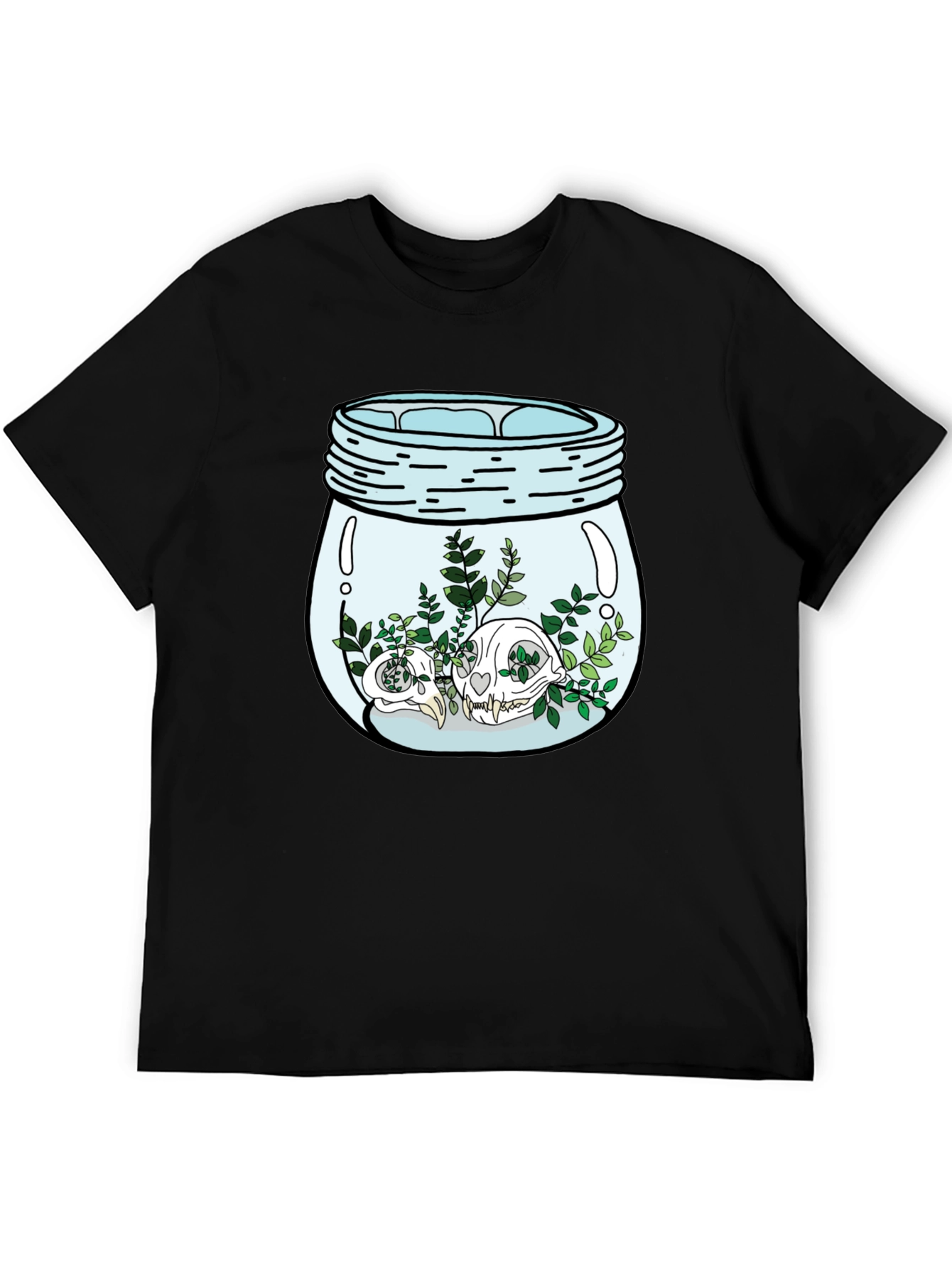 Skull Terrarium Black Graphic T-Shirt