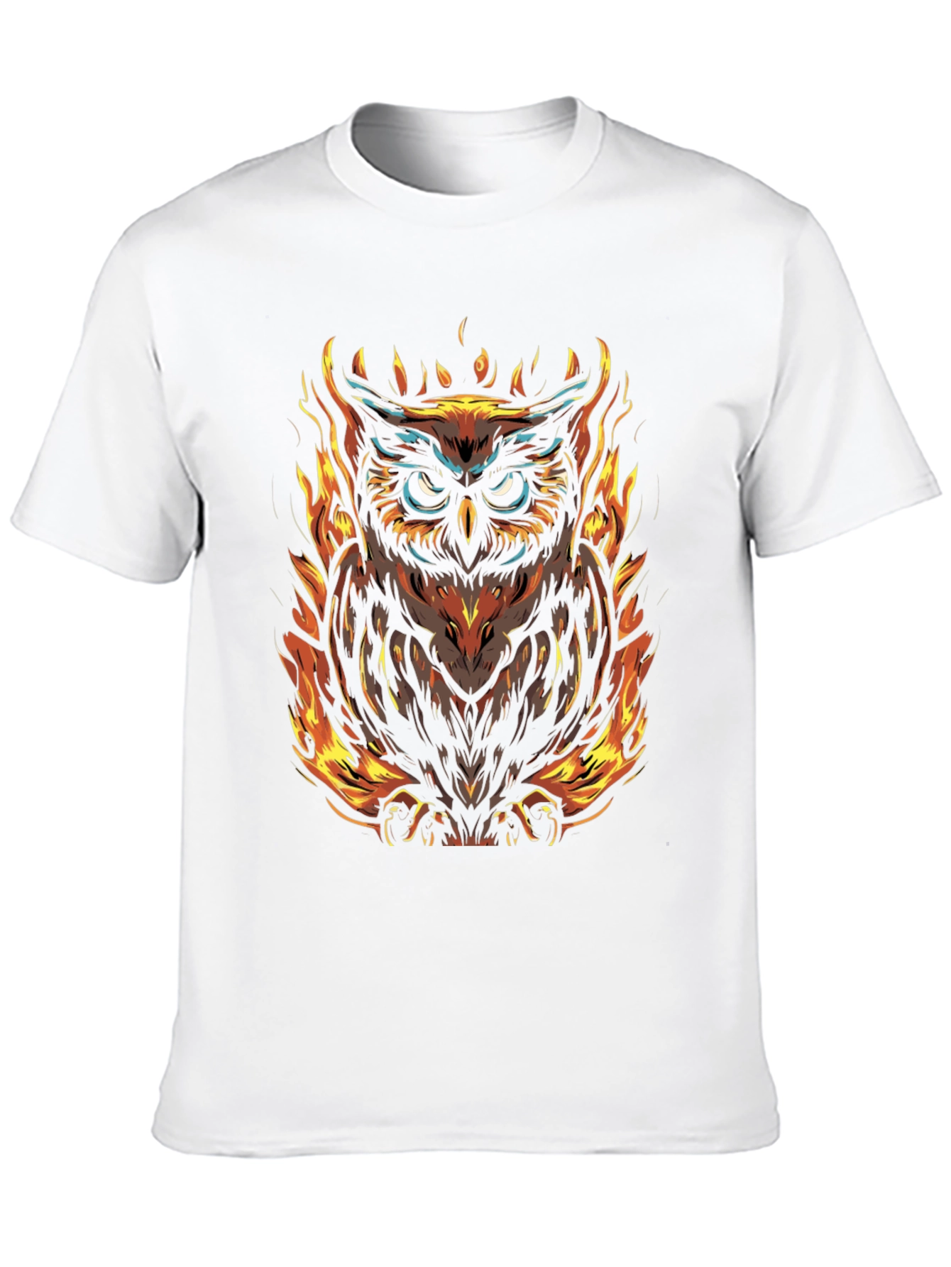 Fiery Owl Graphic Tee - Mens Black T-Shirt