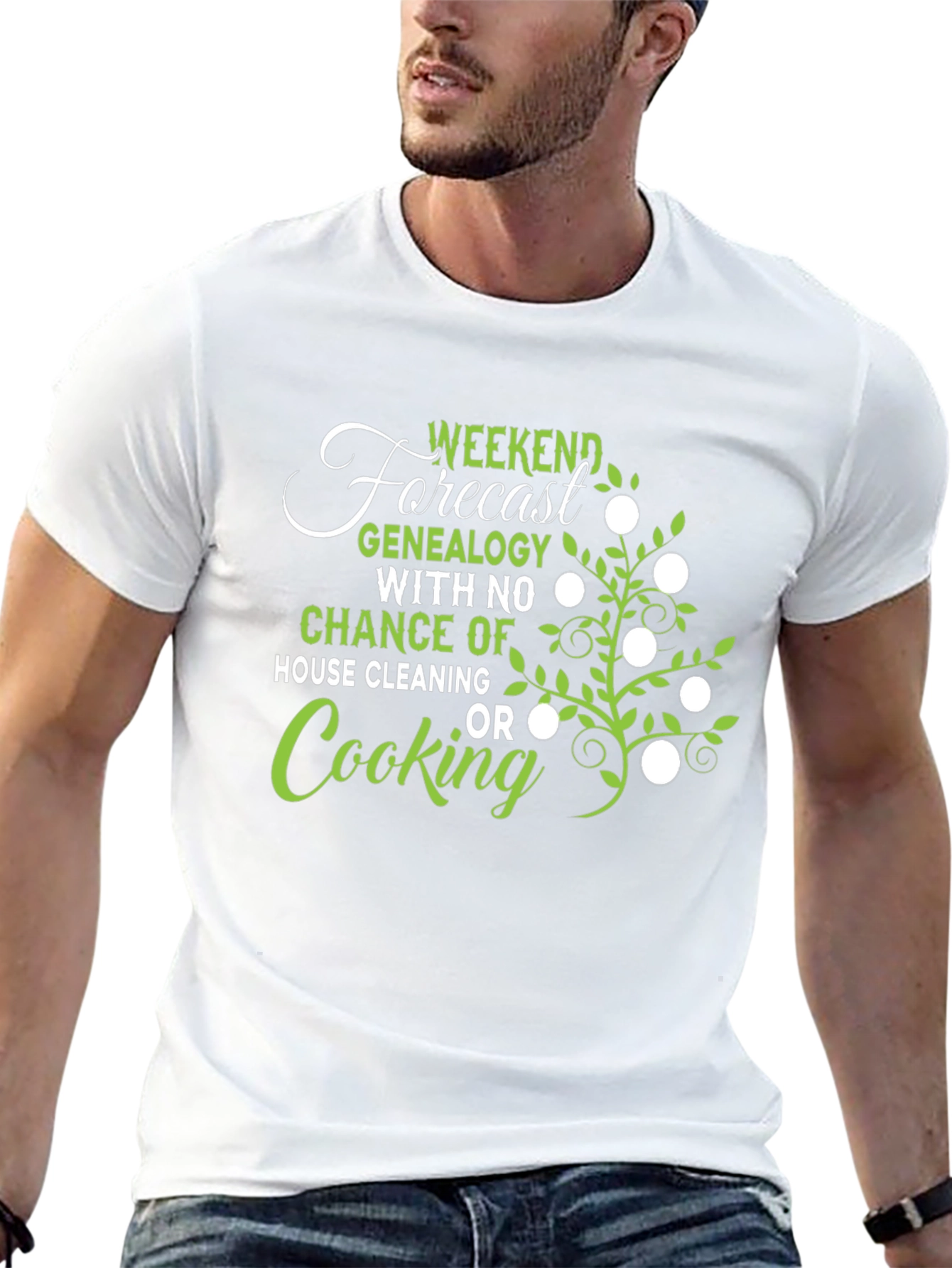 Genealogy Weekend Forecast Graphic T-Shirt