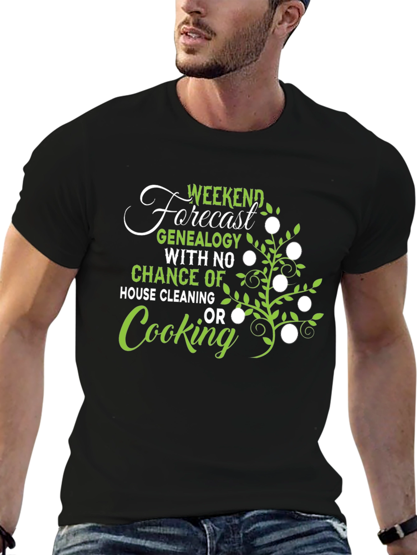 Genealogy Weekend Forecast Graphic T-Shirt