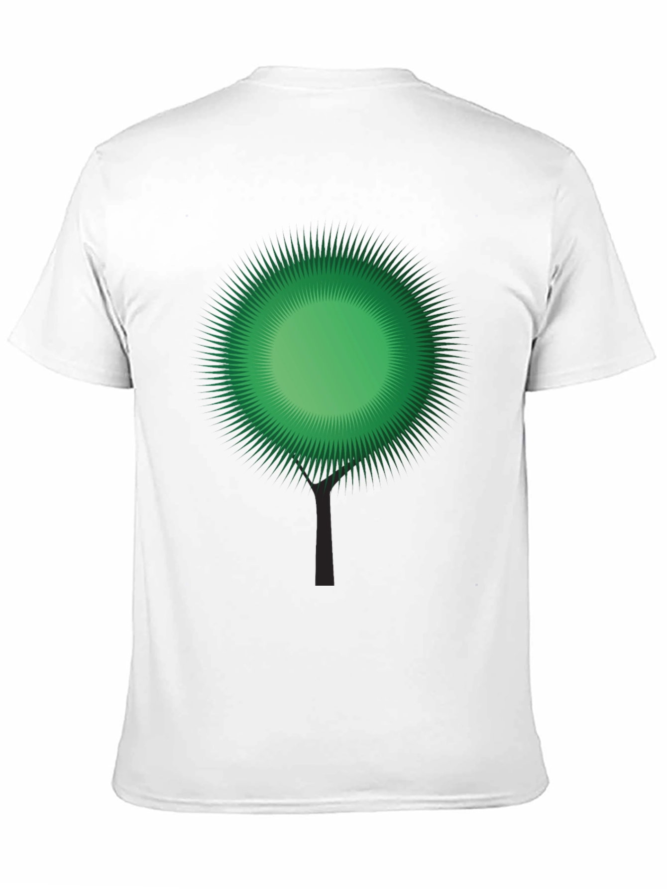 Green Burst Tree Black T-Shirt