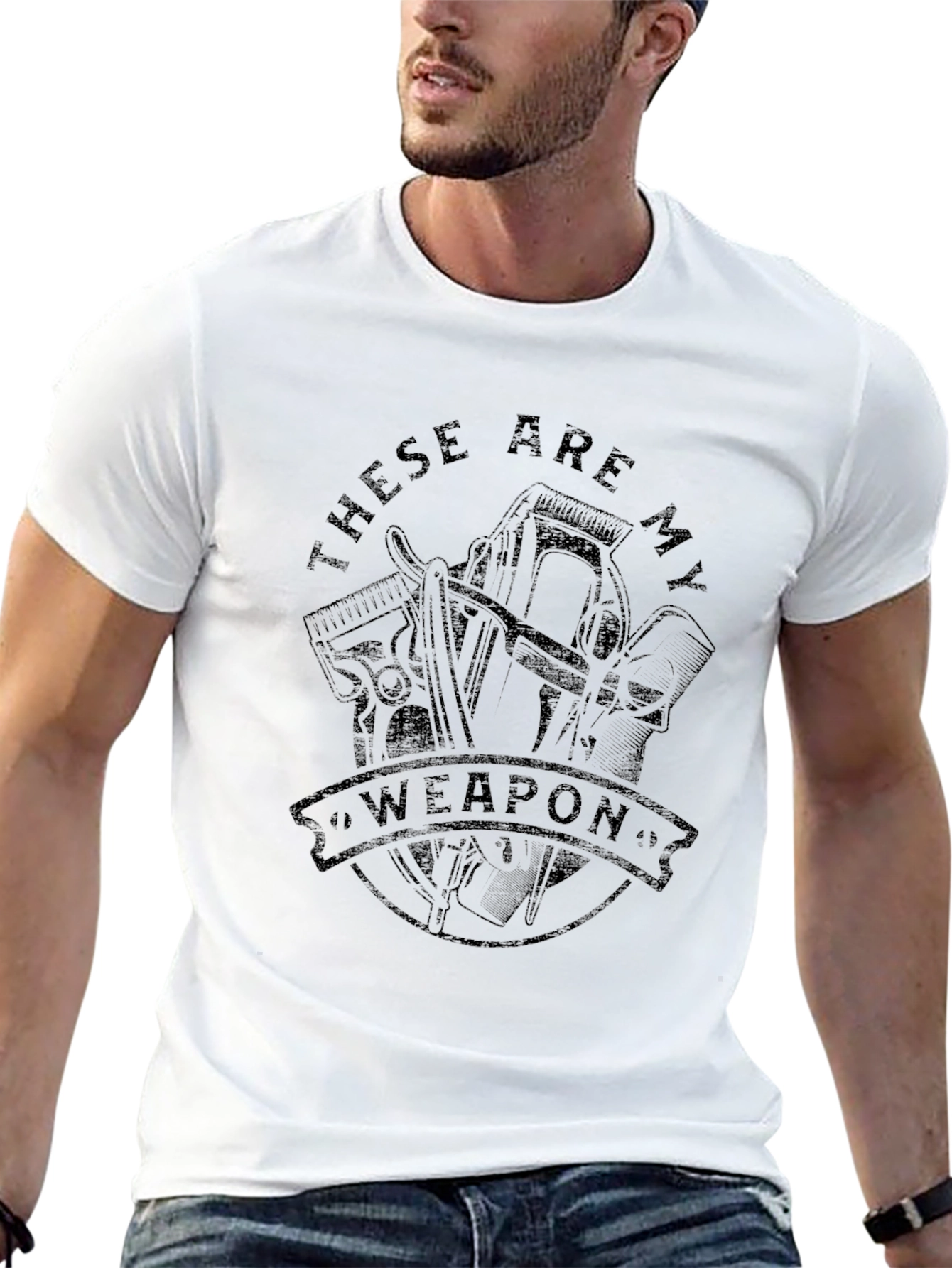 Barber Weapon Graphic T-Shirt