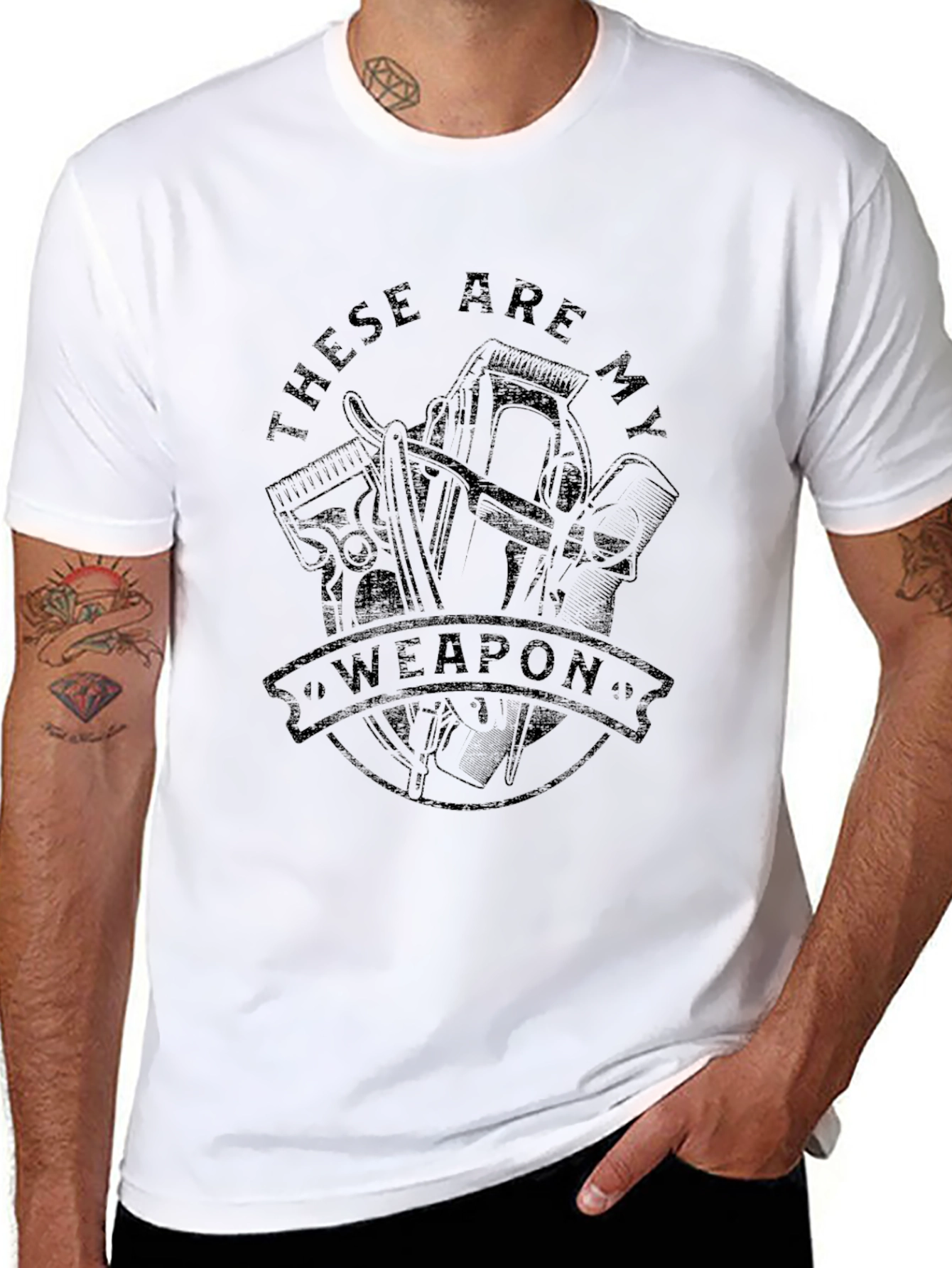 Barber Weapon Graphic T-Shirt