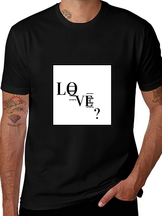 Love Question Black T-Shirt - Modern Graphic Tee
