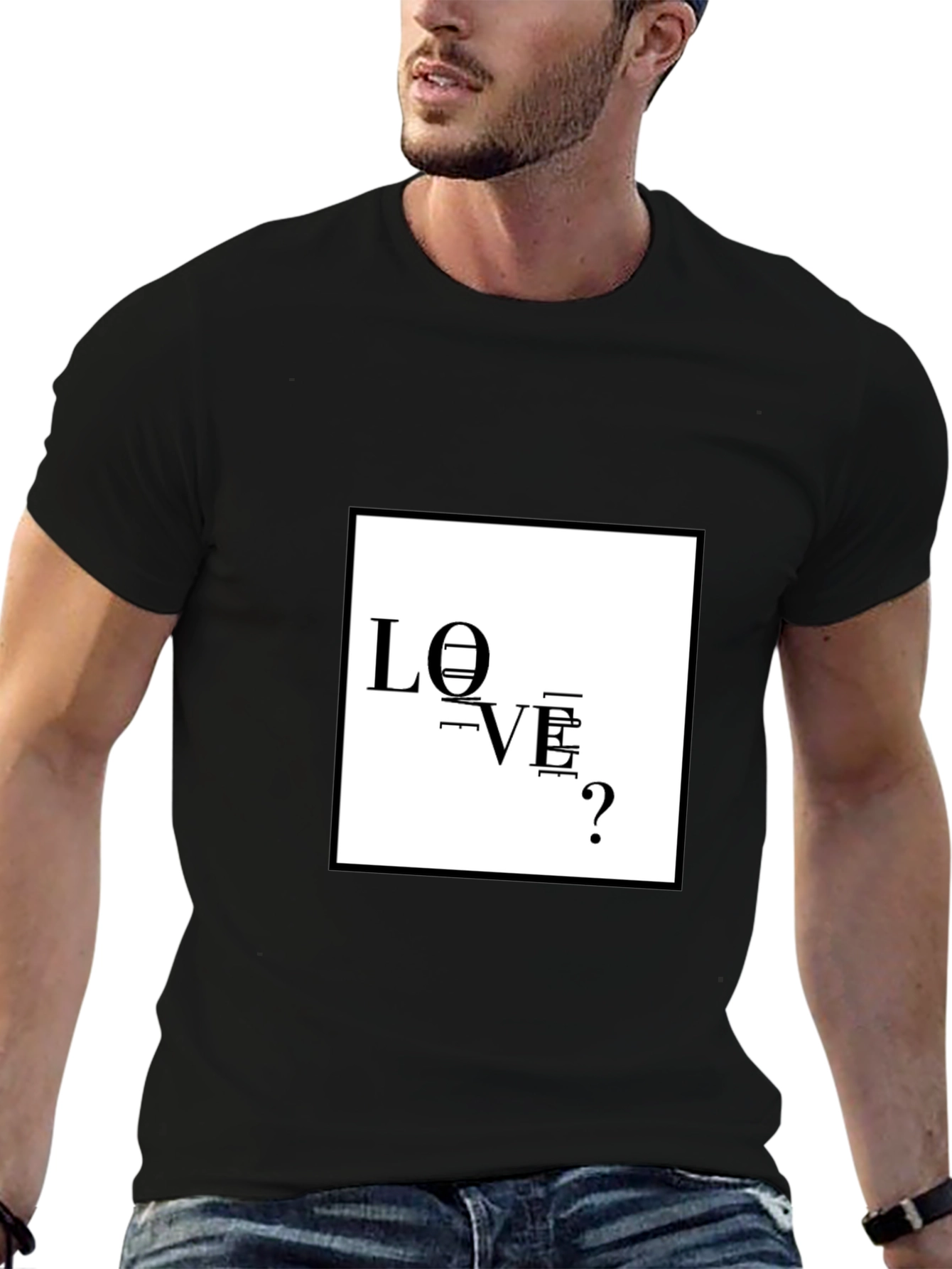 Love Question Black T-Shirt - Modern Graphic Tee
