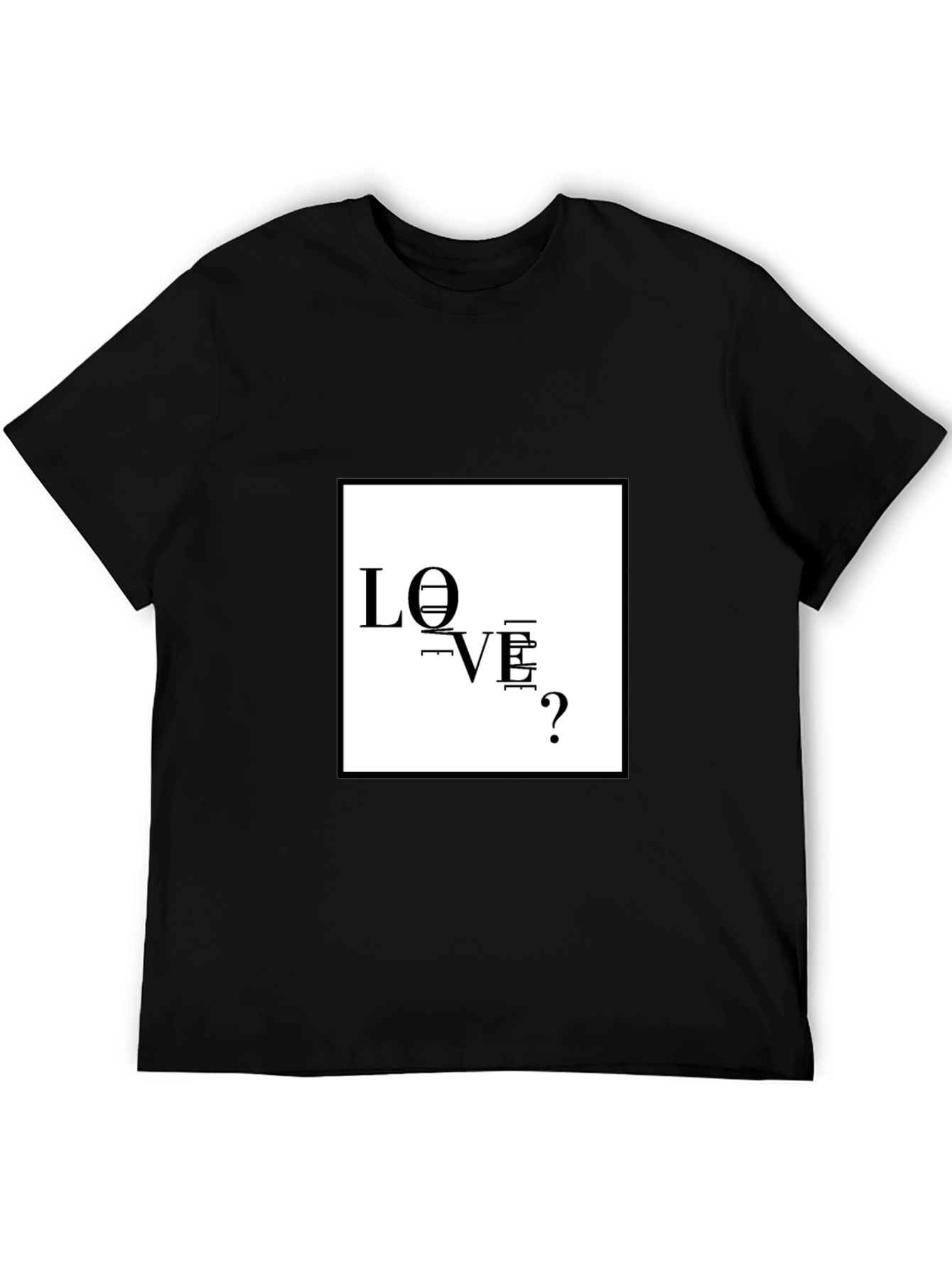 Love Question Black T-Shirt - Modern Graphic Tee