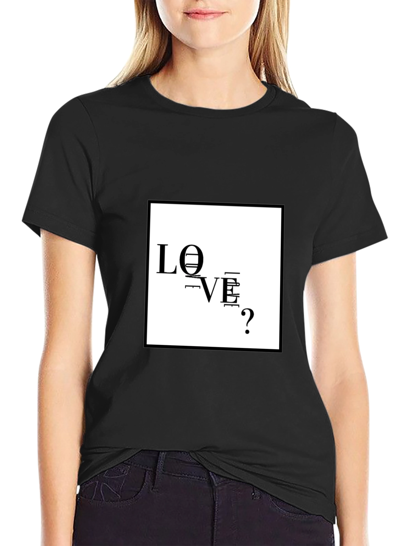 Love Question Black T-Shirt - Modern Graphic Tee