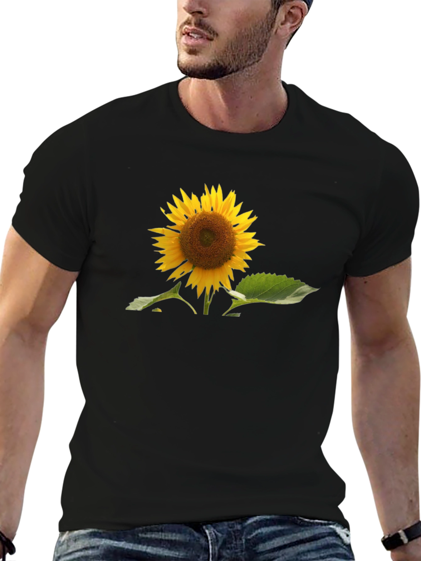 Sunflower Graphic Black T-Shirt