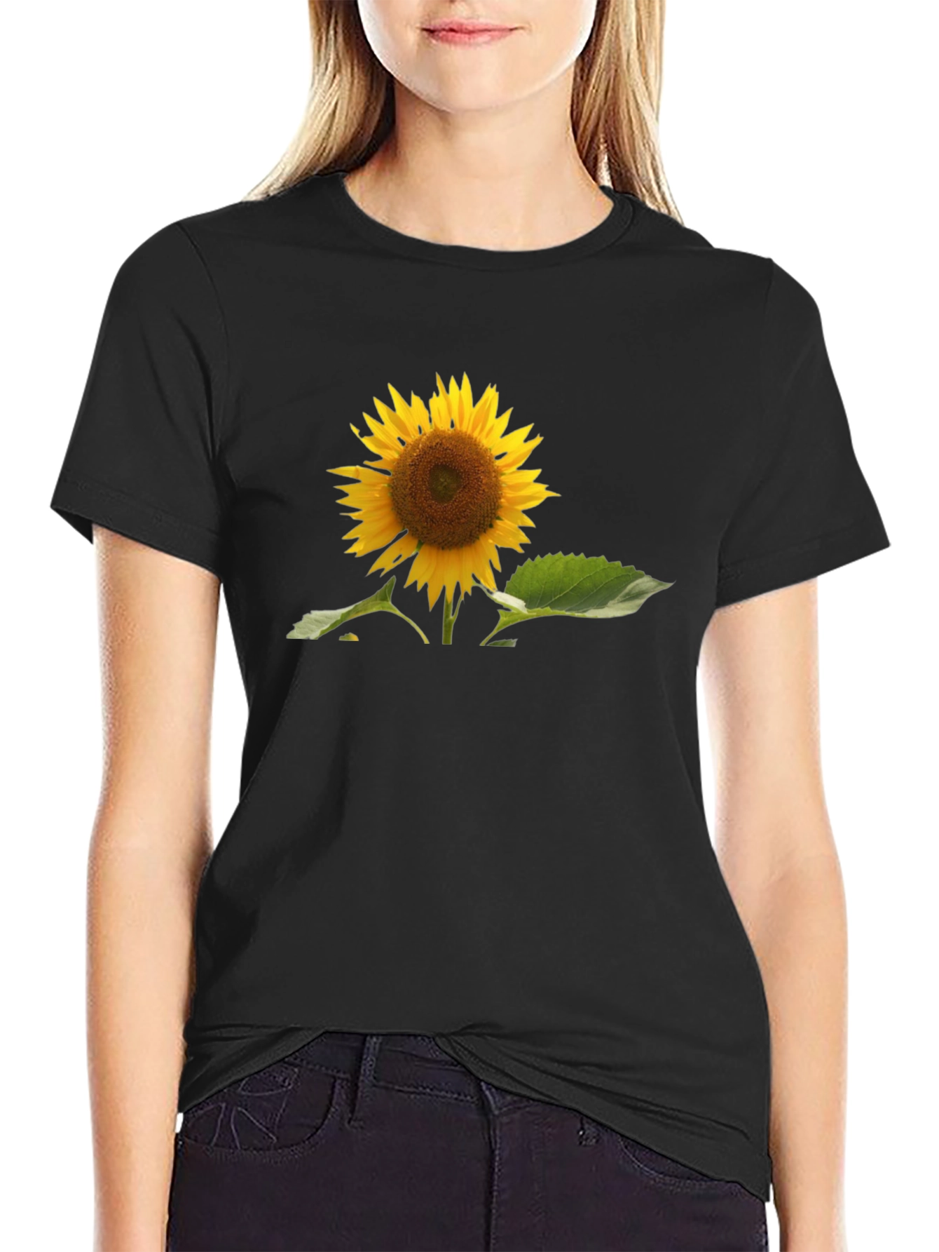Sunflower Graphic Black T-Shirt