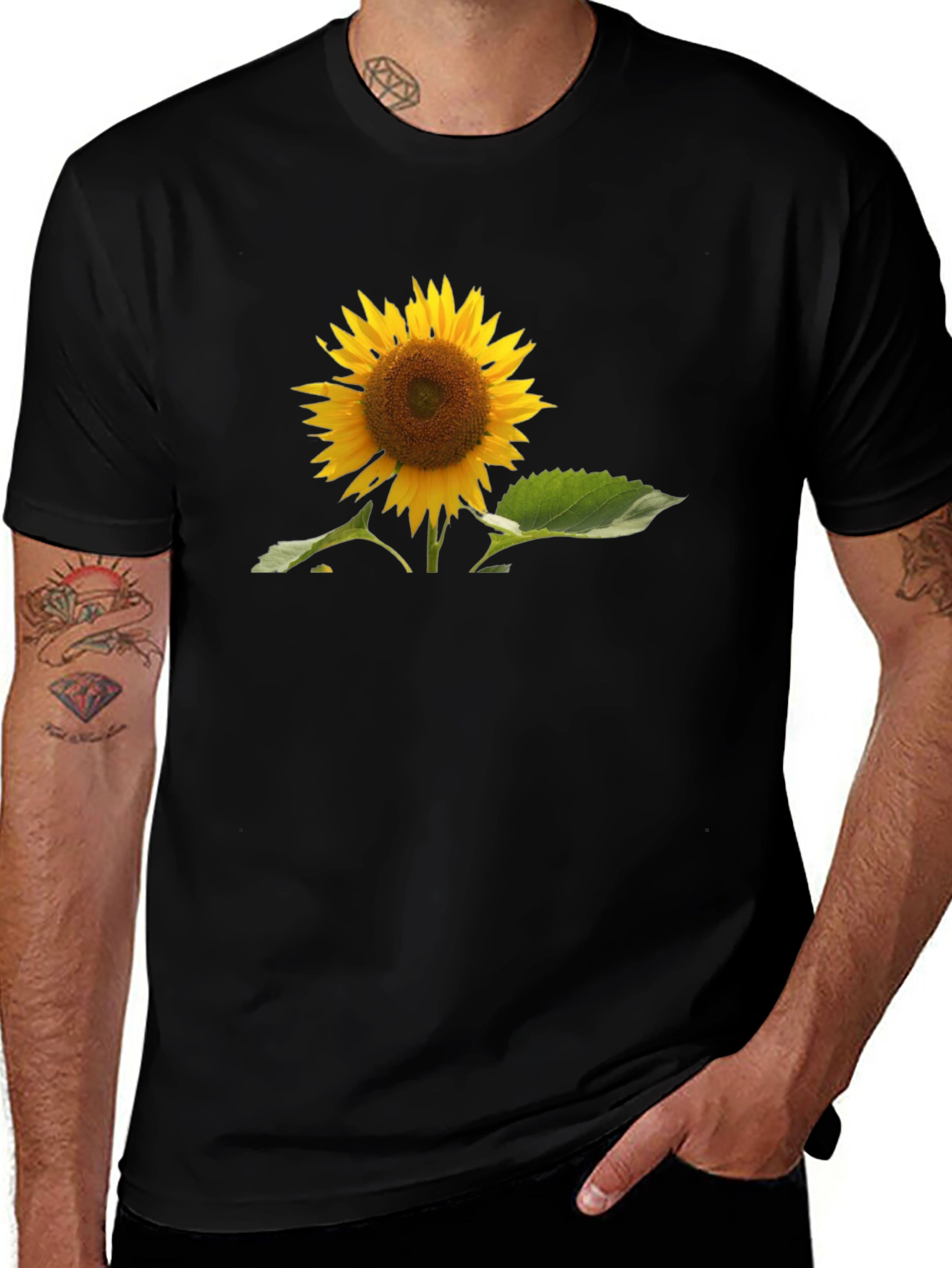Sunflower Graphic Black T-Shirt