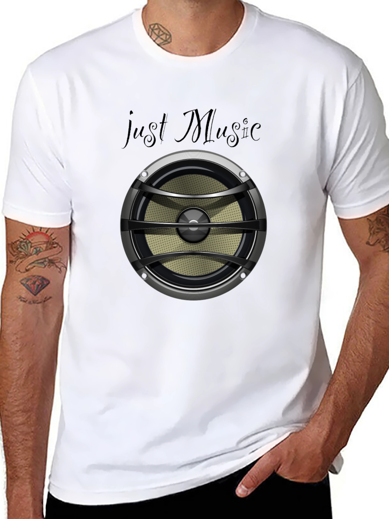 Just Music Speaker Graphic T-Shirt - Black