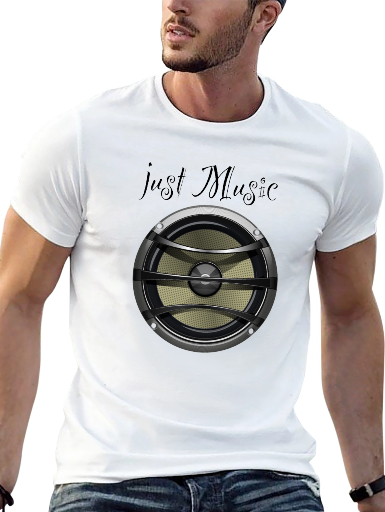 Just Music Speaker Graphic T-Shirt - Black