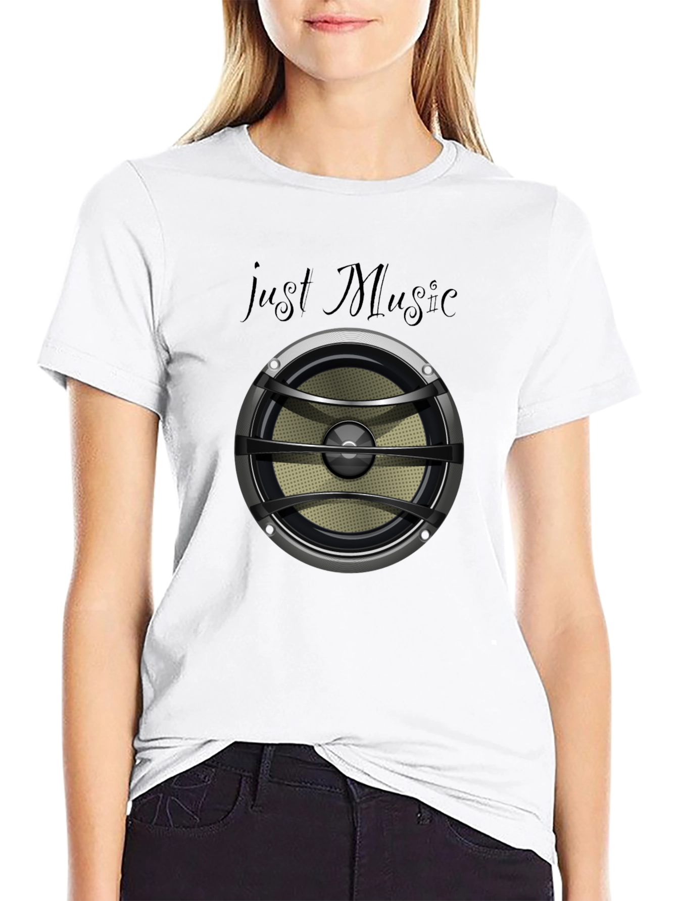 Just Music Speaker Graphic T-Shirt - Black
