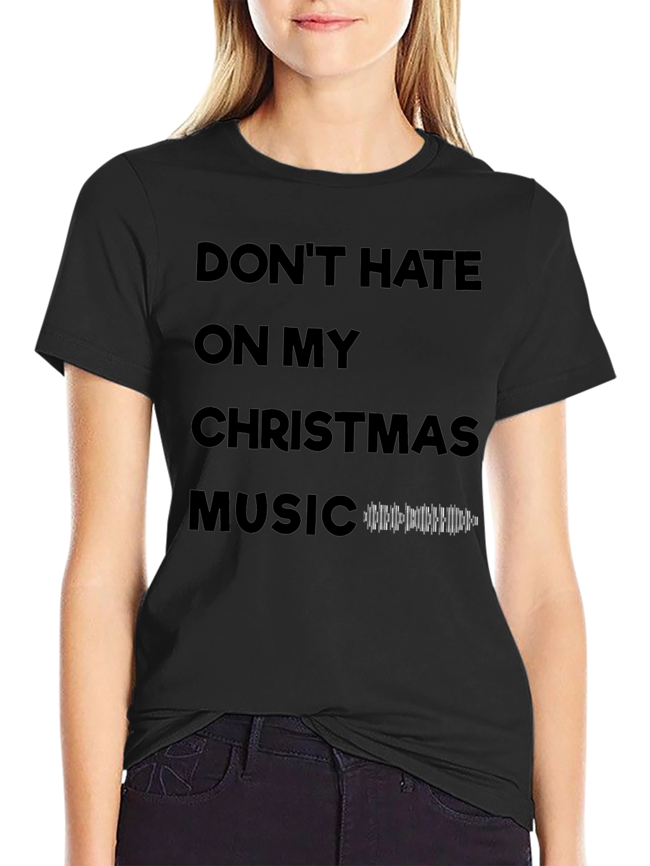 Christmas Music T-Shirt: Dont Hate Holiday Tee