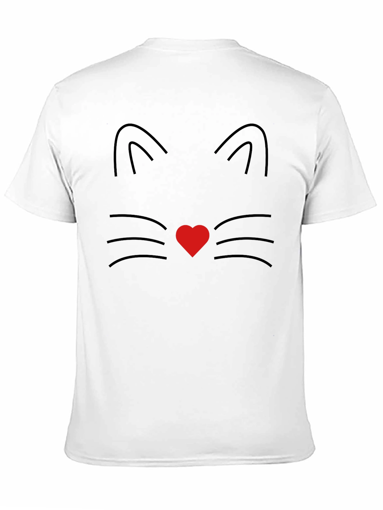 Cute Cat Face Tee - Heart Nose