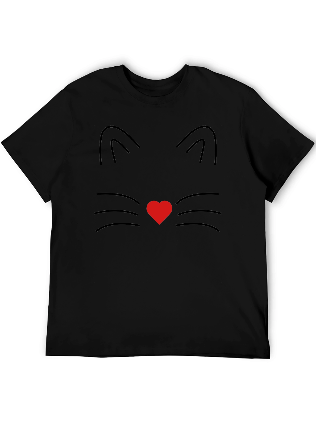 Cute Cat Face Tee - Heart Nose
