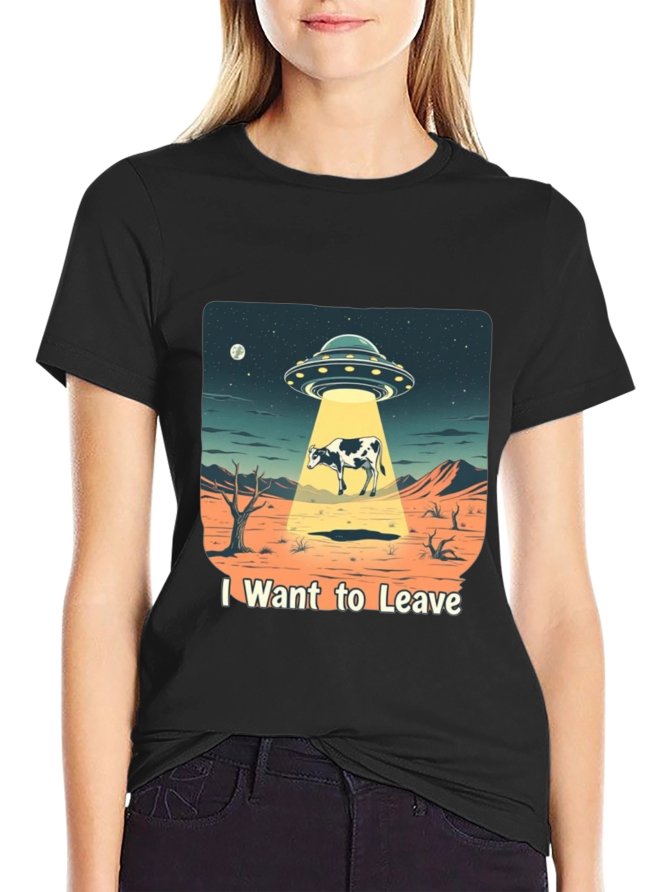 I Want to Leave Alien Cow T-Shirt