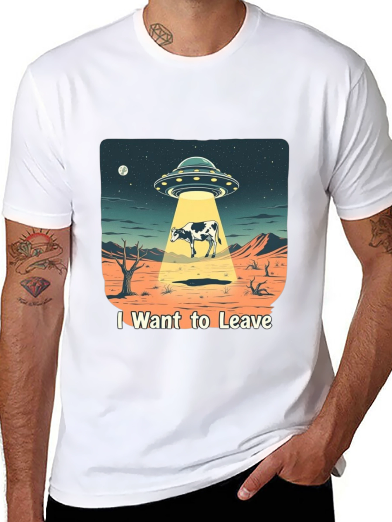 I Want to Leave Alien Cow T-Shirt