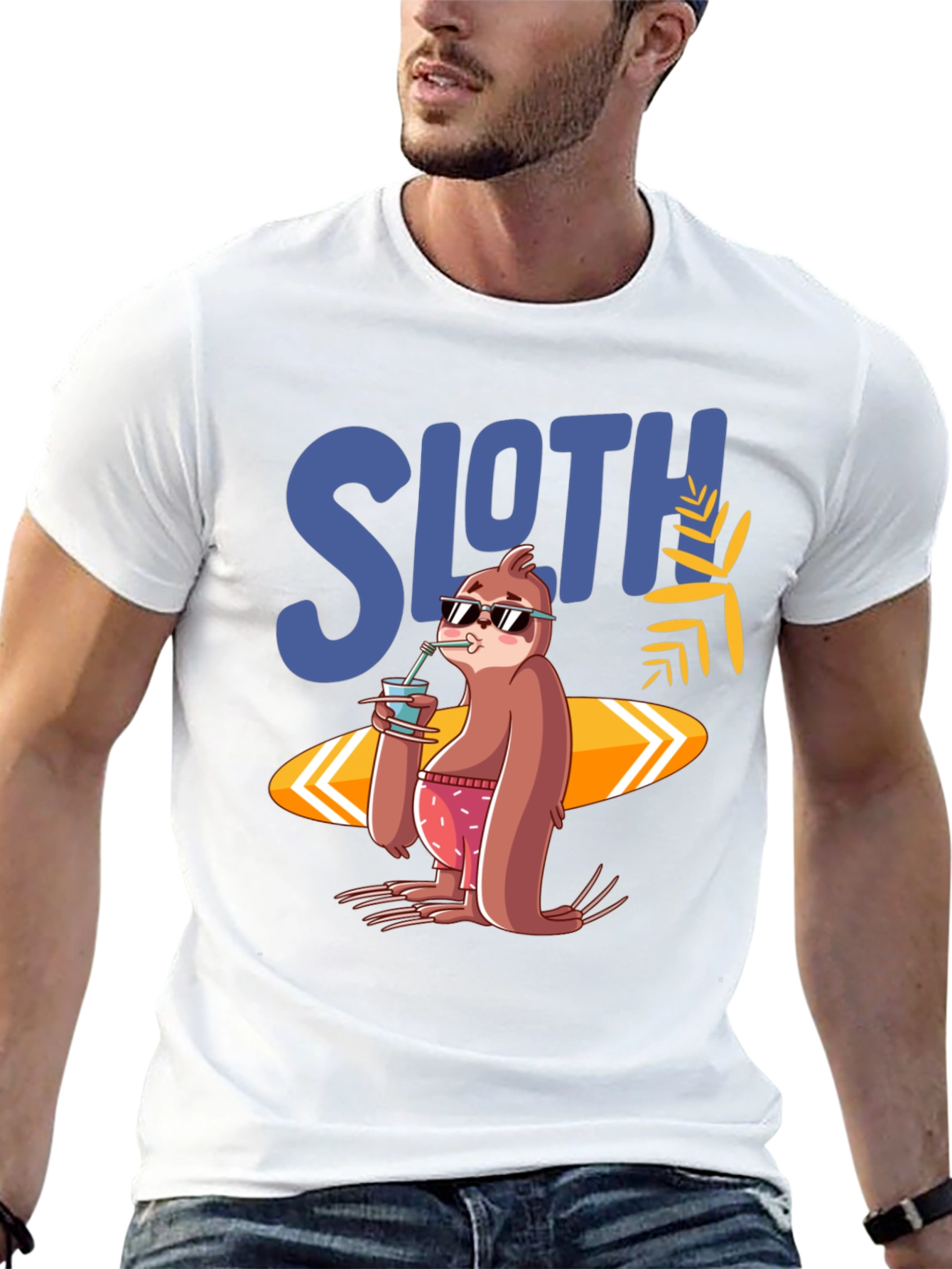 Sloth Surfer T-Shirt - Summer Vibes