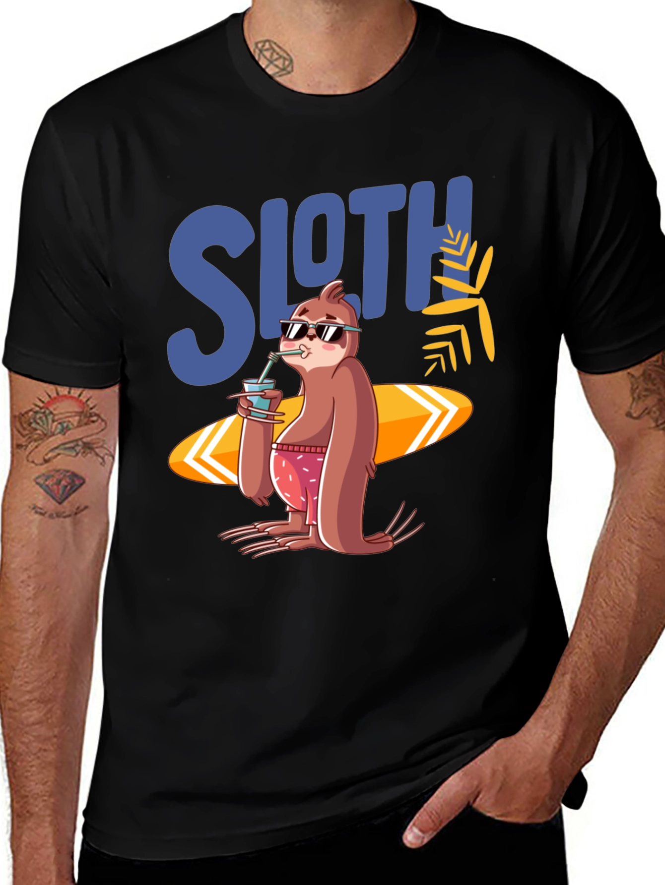 Sloth Surfer T-Shirt - Summer Vibes
