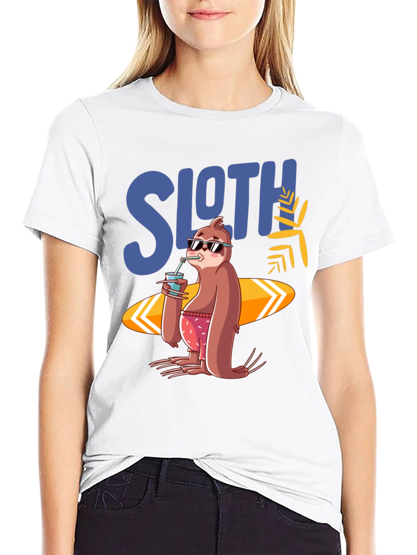 Sloth Surfer T-Shirt - Summer Vibes
