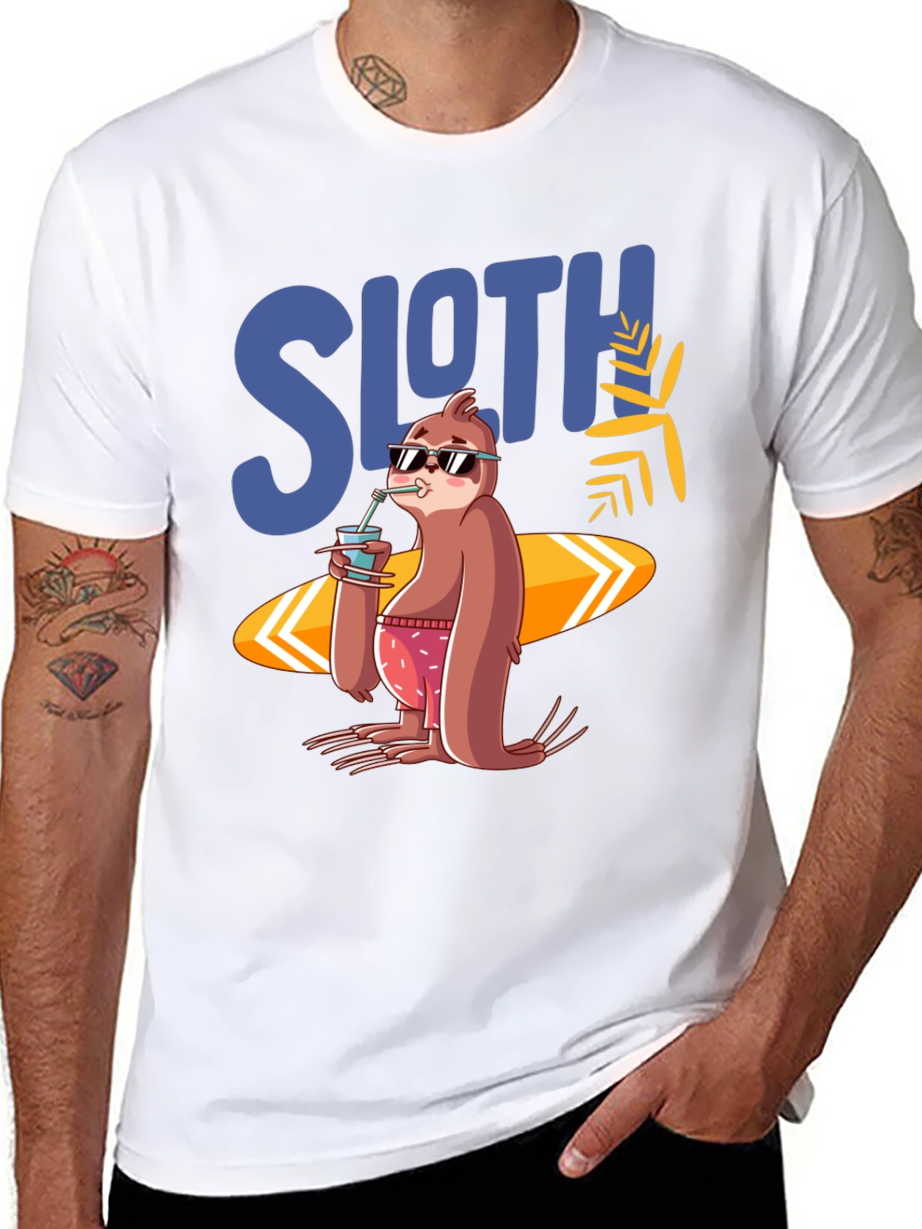 Sloth Surfer T-Shirt - Summer Vibes