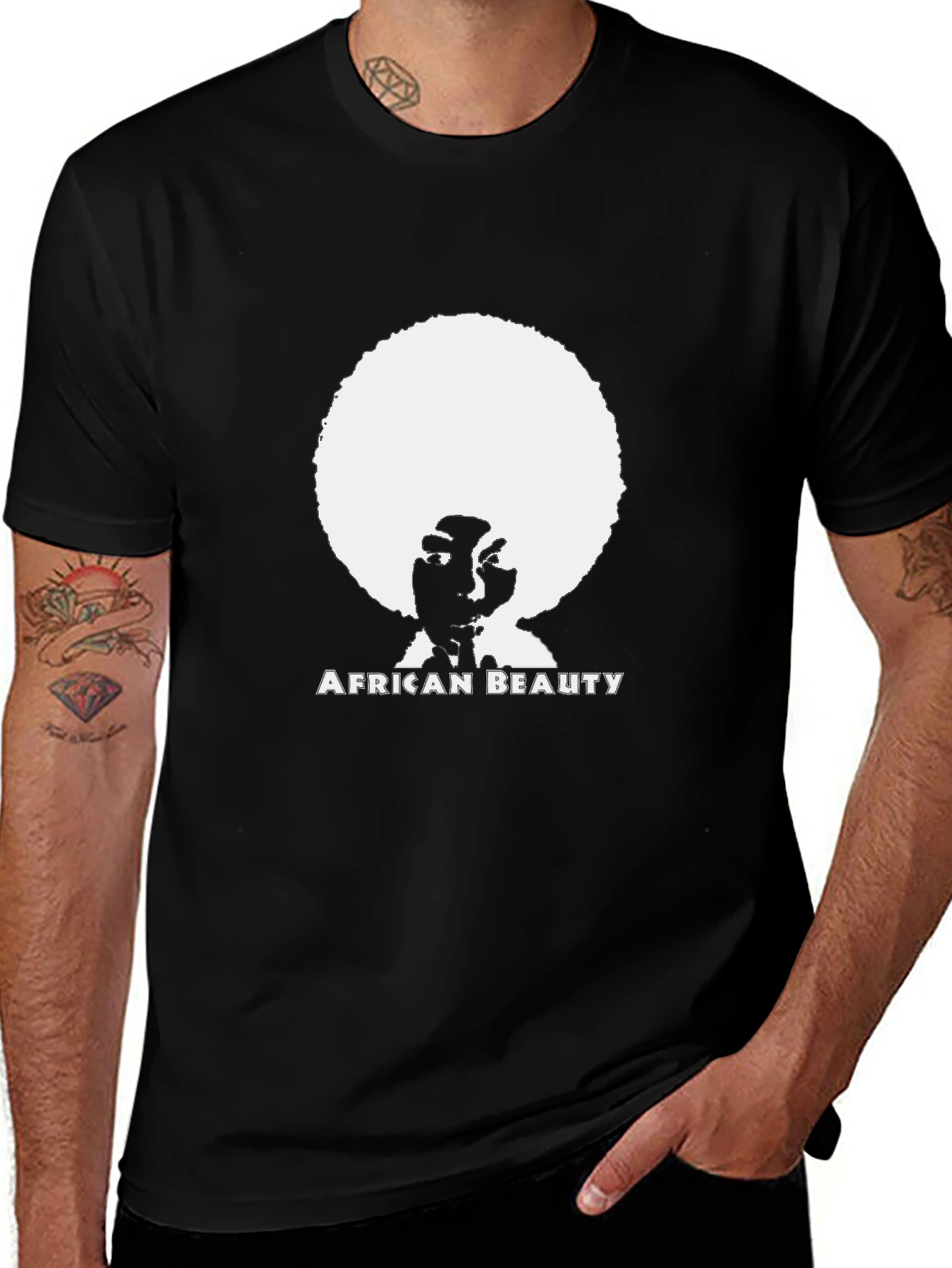 African Beauty Graphic Tee - Stylish Unisex Black T-Shirt